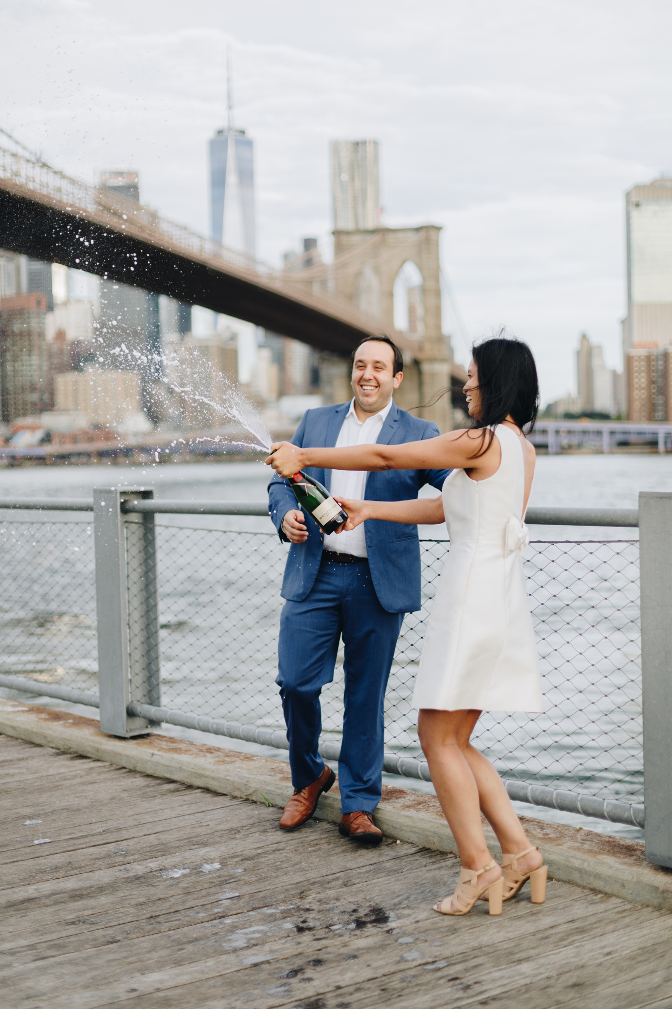 Magical Engagement Shoot at New York's Brooklyn Bridge Park