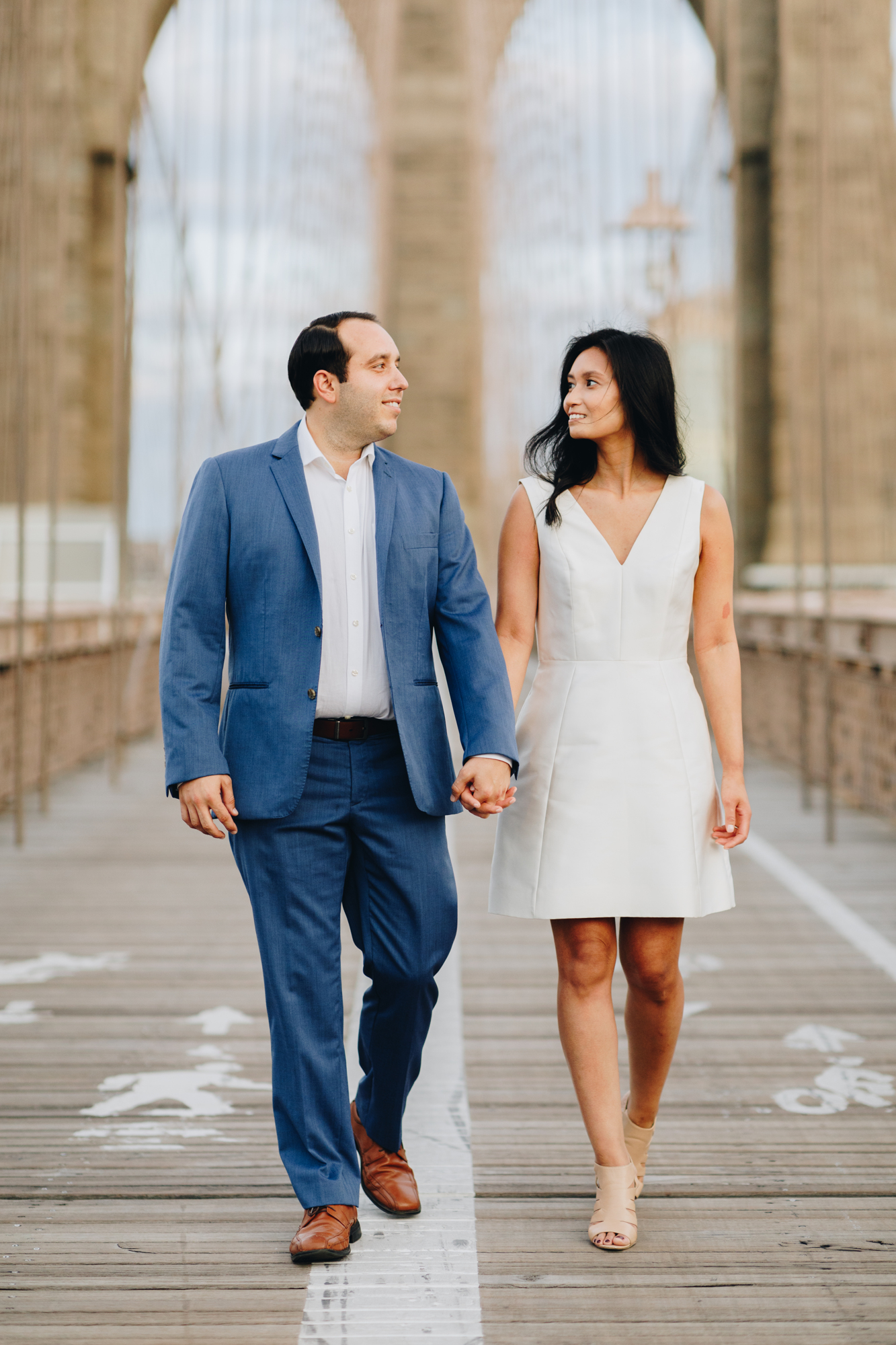Timeless Engagement Shoot at New York's Brooklyn Bridge Park