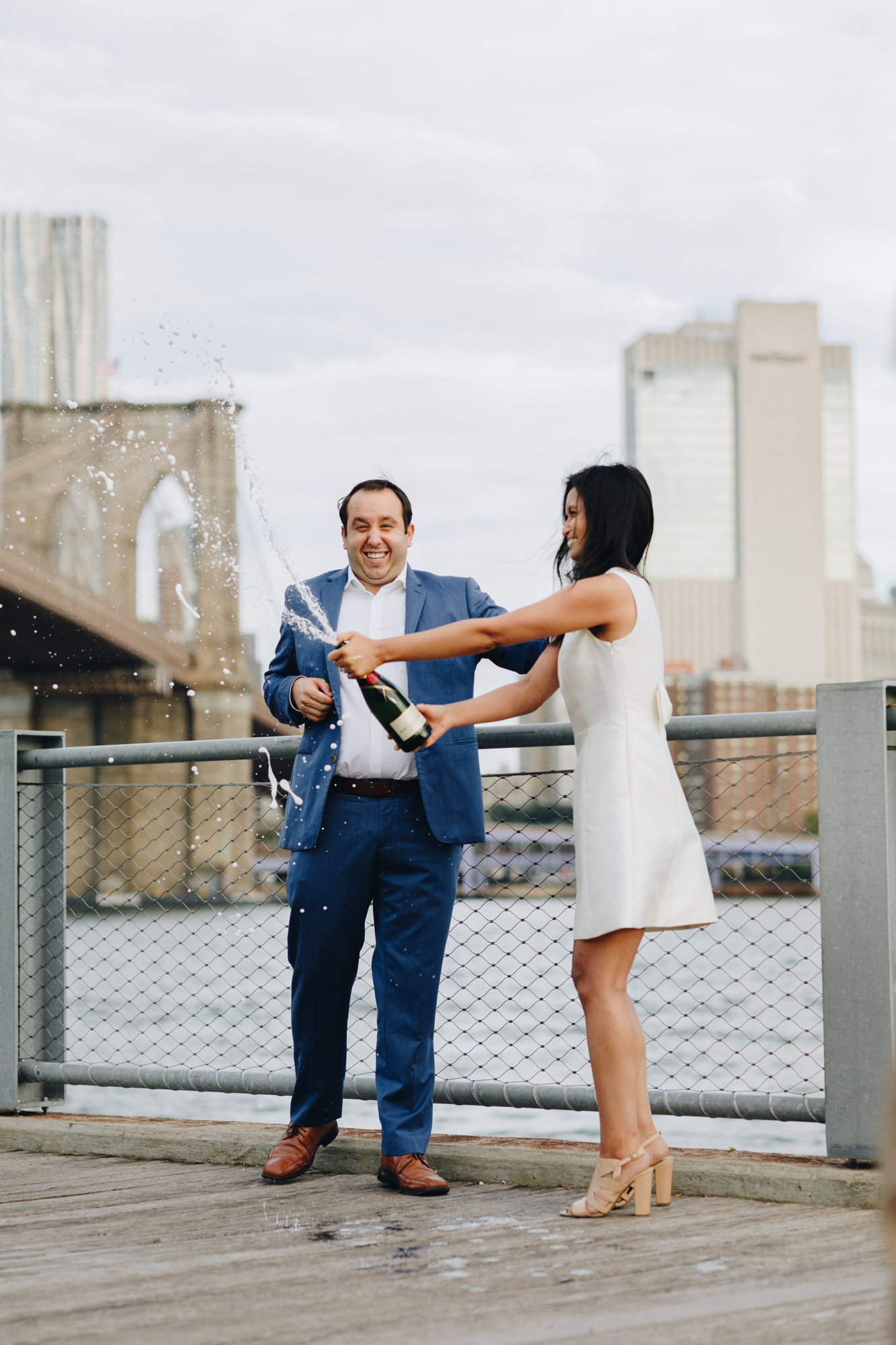 Stunning Engagement Shoot at New York's Brooklyn Bridge Park