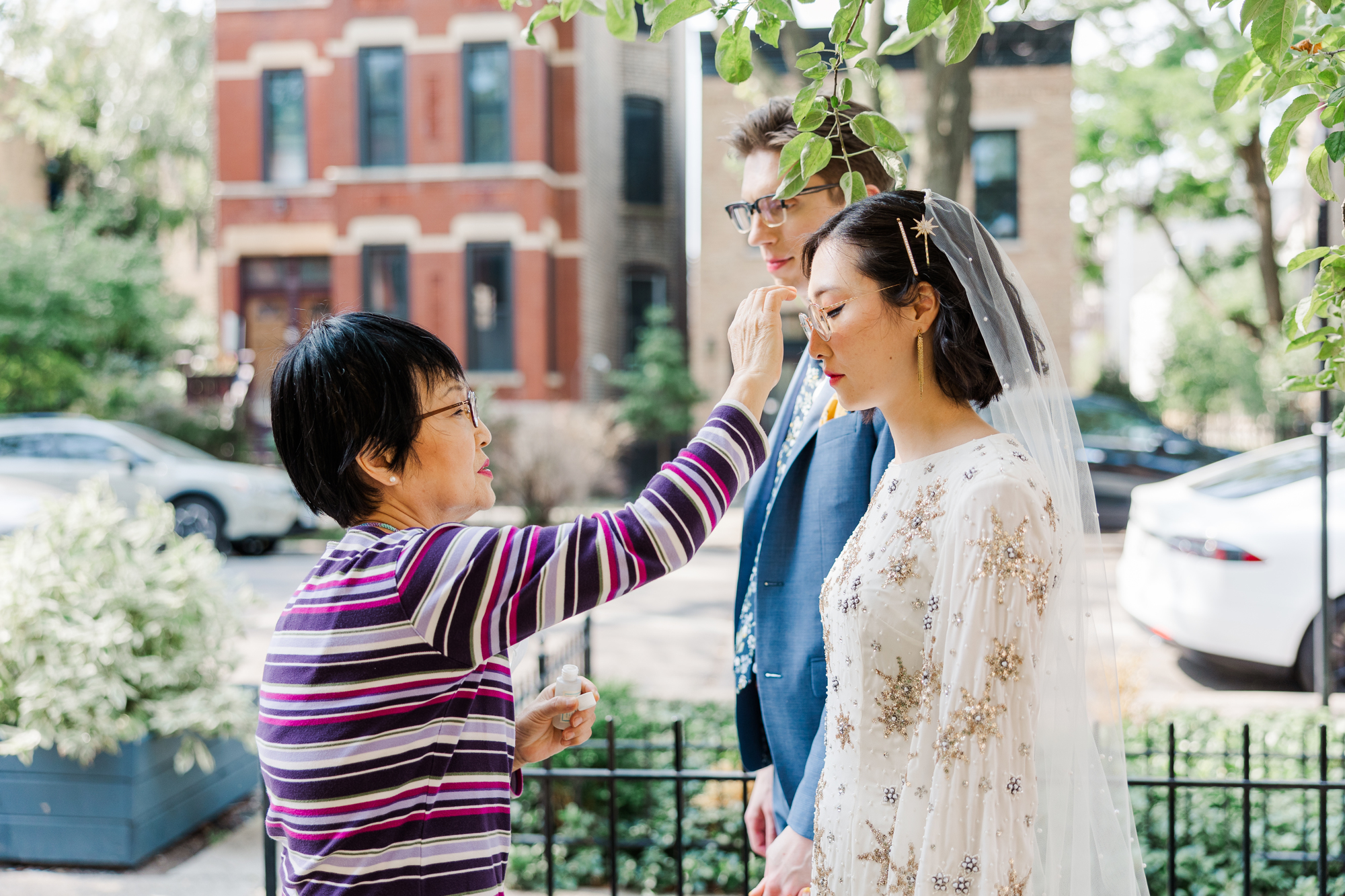 Candid Chicago Micro Wedding Photos at Wicker Park Inn in Fall
