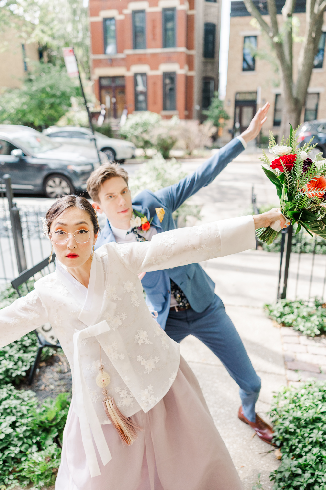 Whimsical Chicago Micro Wedding Photos at Wicker Park Inn in Fall