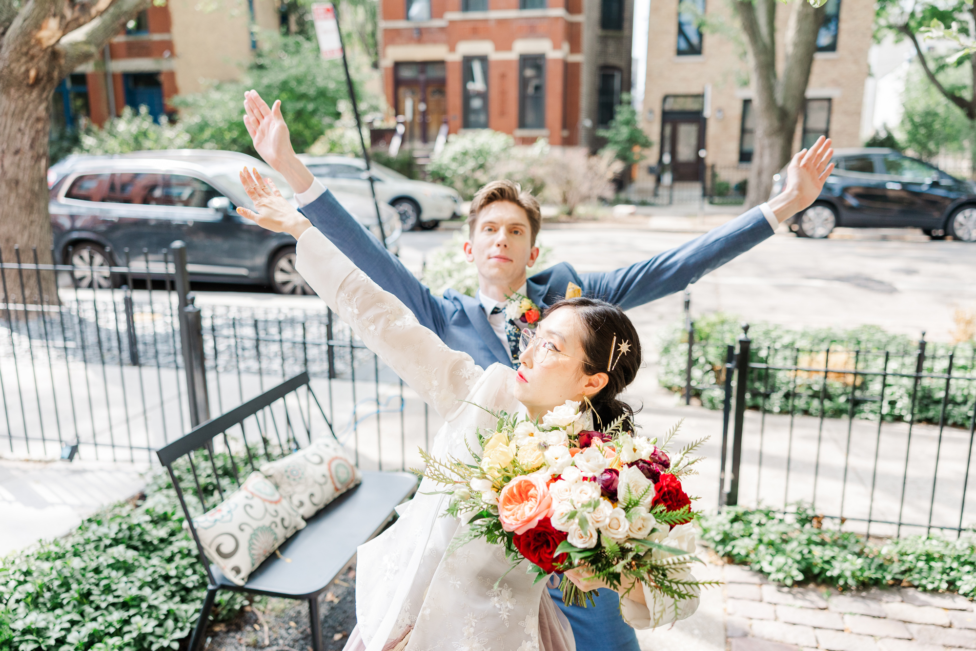 Exciting Chicago Micro Wedding Photos at Wicker Park Inn in Fall