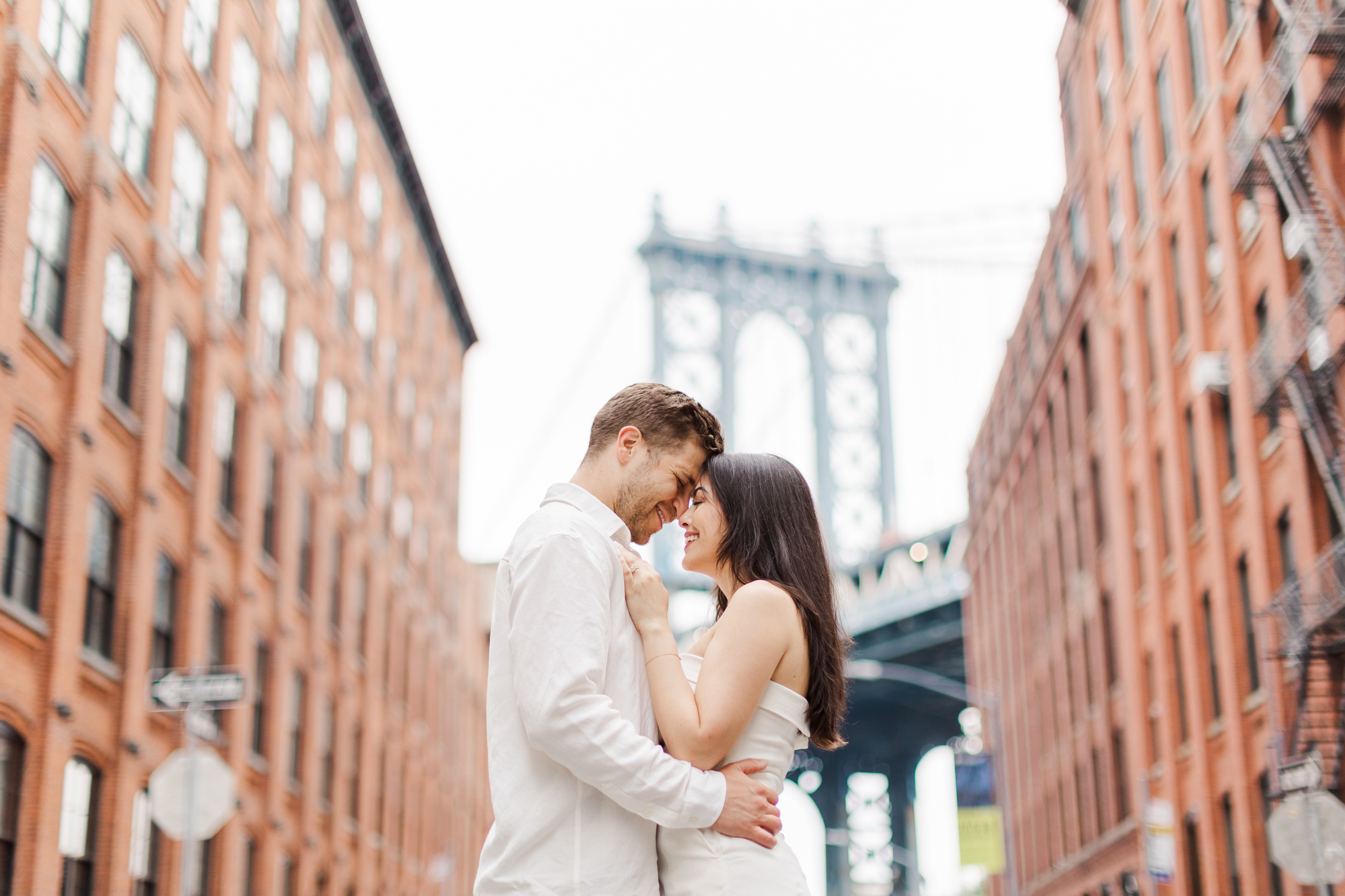 Unique Engagement Photography on the Brooklyn Bridge