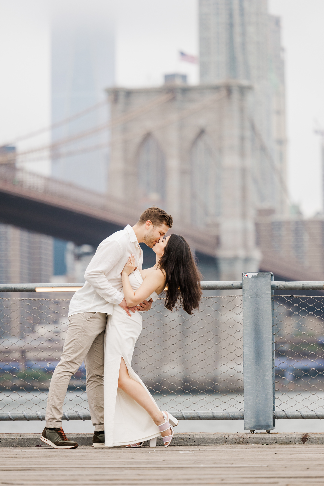 Fun Engagement Photography on the Brooklyn Bridge