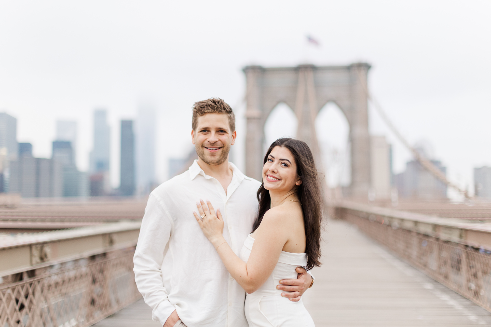 Radiant Engagement Photography on the Brooklyn Bridge