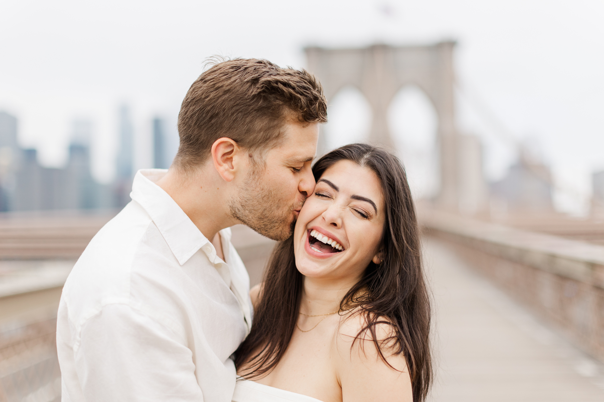Whimsical Engagement Photography on the Brooklyn Bridge