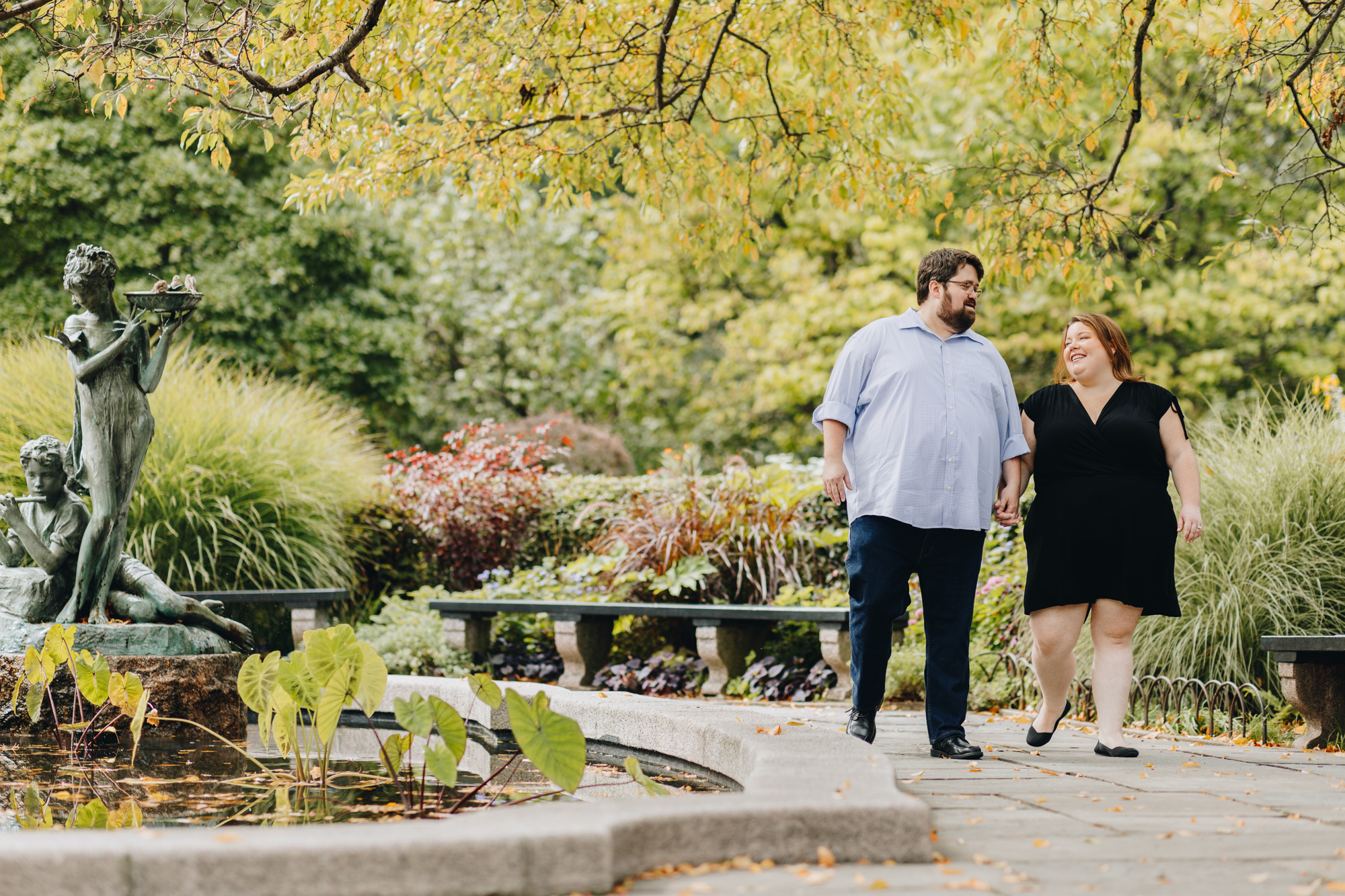 Incredible Autumn Conservatory Garden Engagement Photography