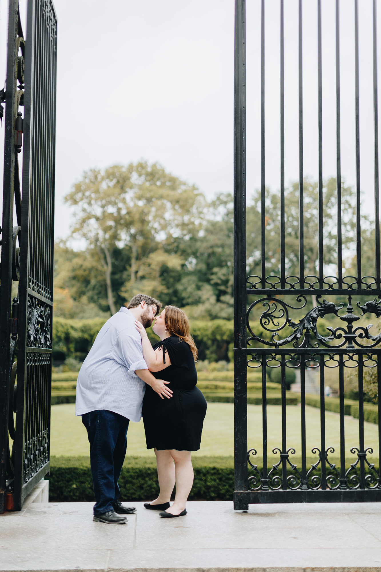 Intimate Autumn Conservatory Garden Engagement Photography