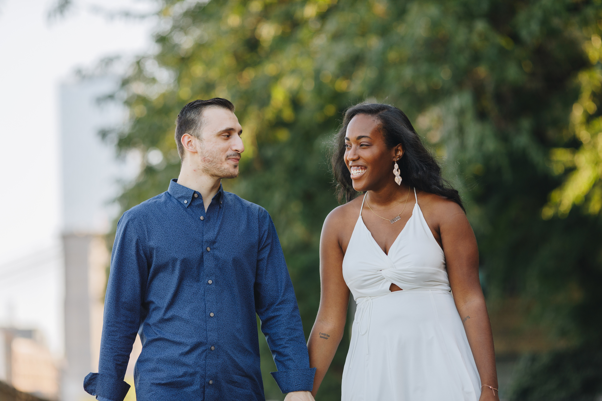 Vivid Brooklyn Heights Summer Engagement Photography