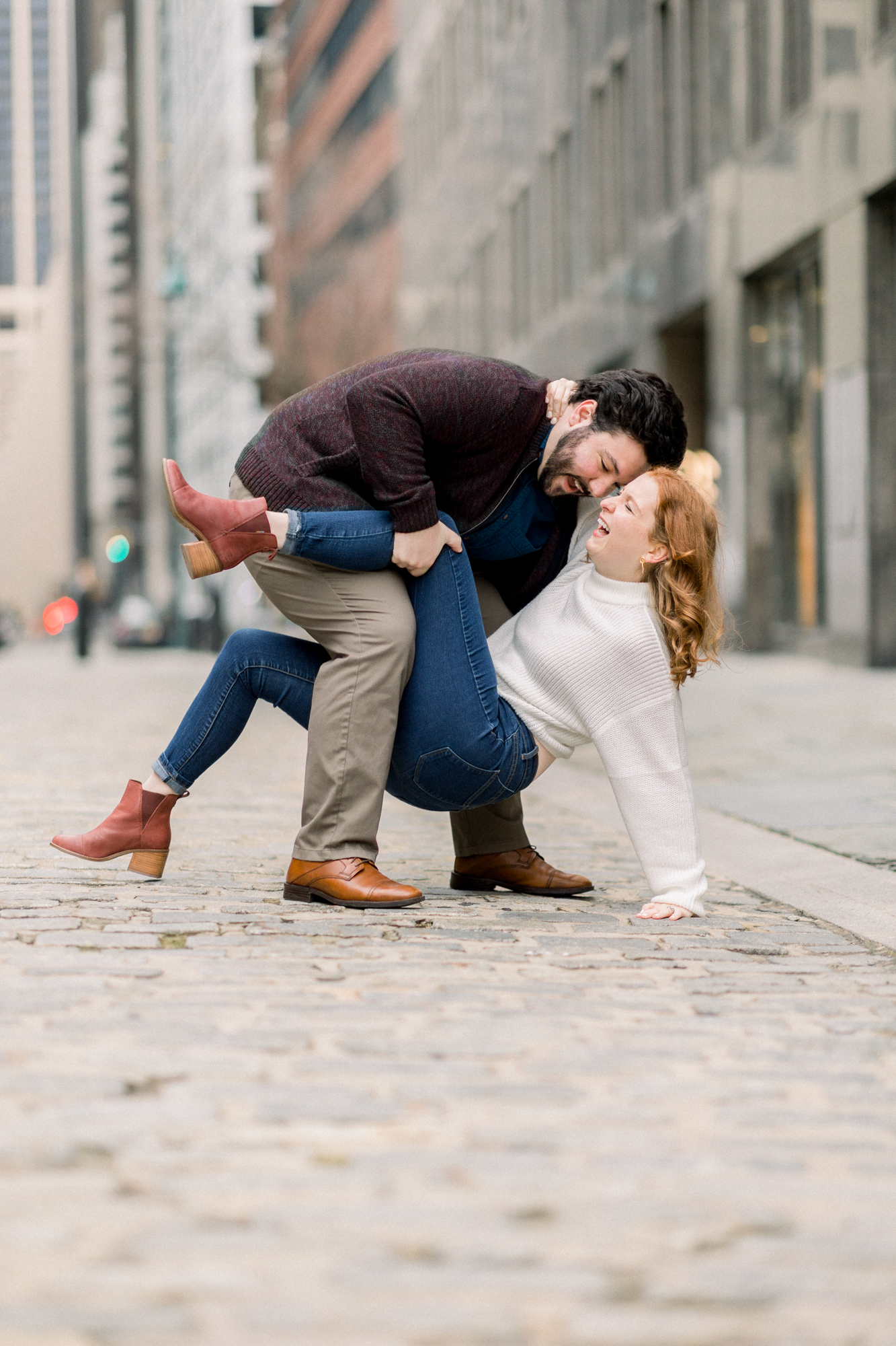 Fun and Candid South Street Seaport Engagement Photos