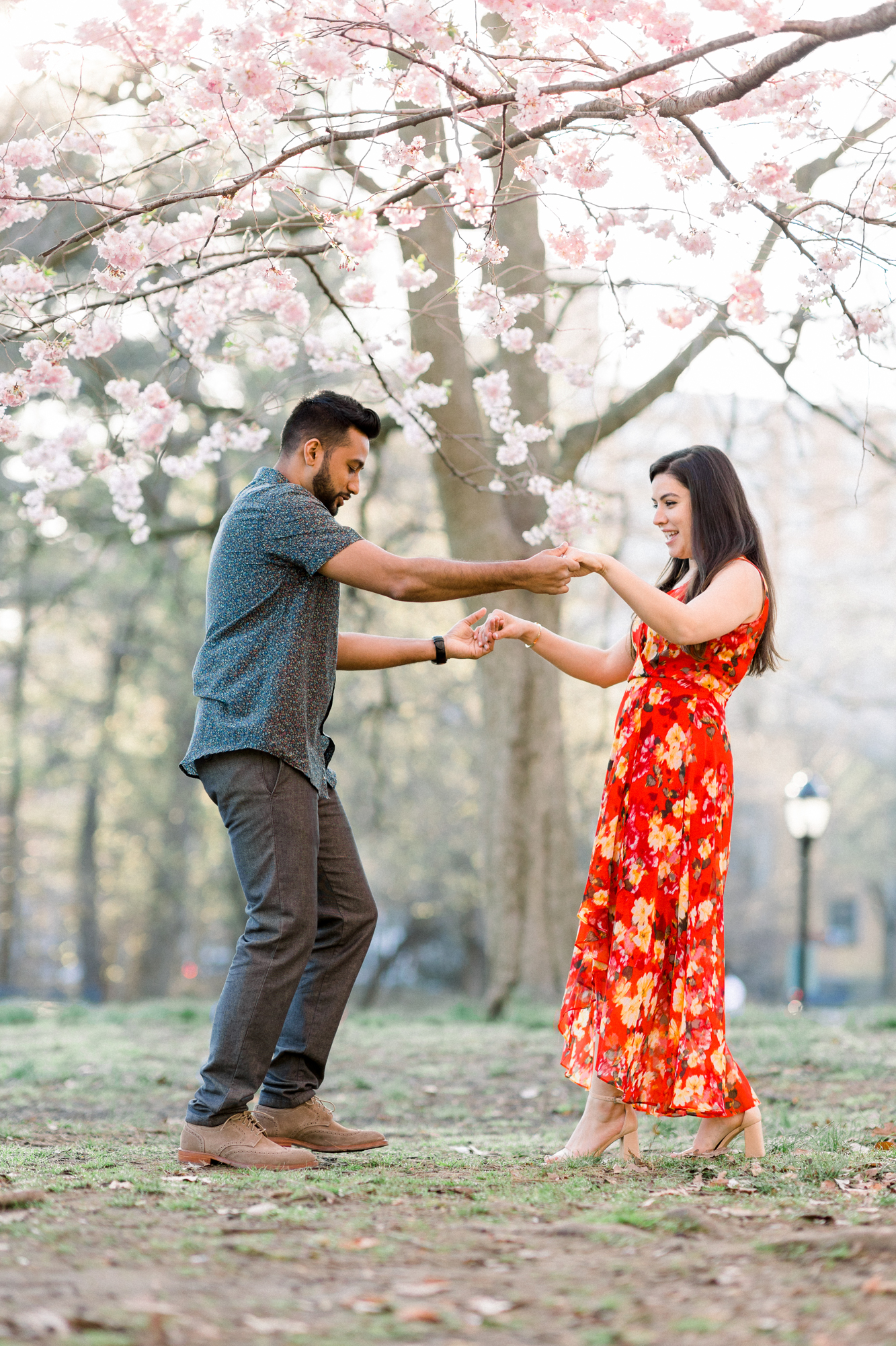 Whimsical Springtime Prospect Park Engagement Photos