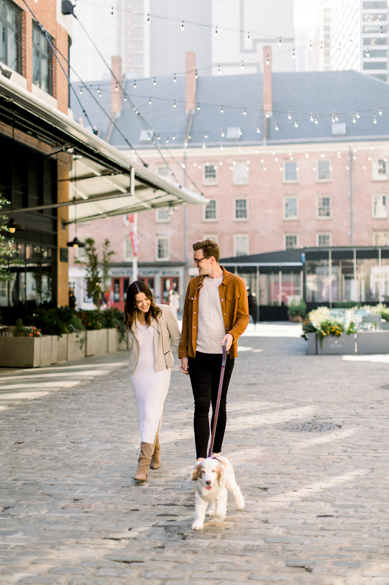 Jaw-dropping Fall Engagement Photos on South Street Near New York's Pier 17