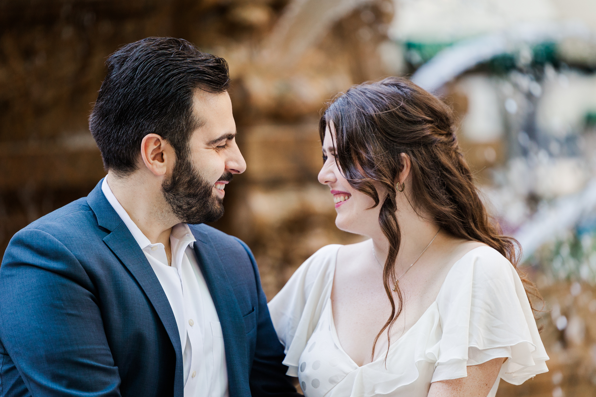 Dreamy NYPL and Bryant Park Engagement Photography