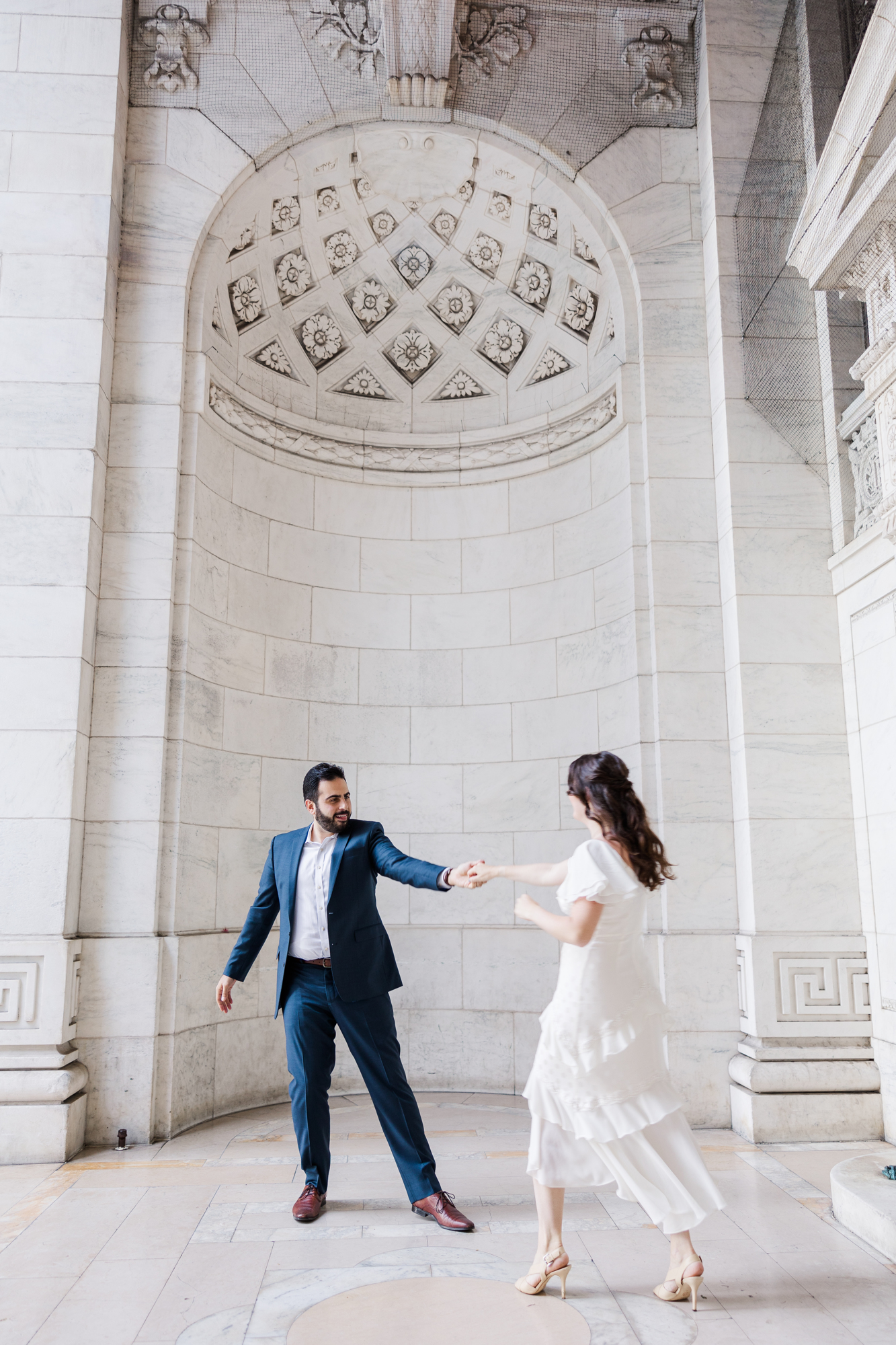 Flawless NYPL and Bryant Park Engagement Photography
