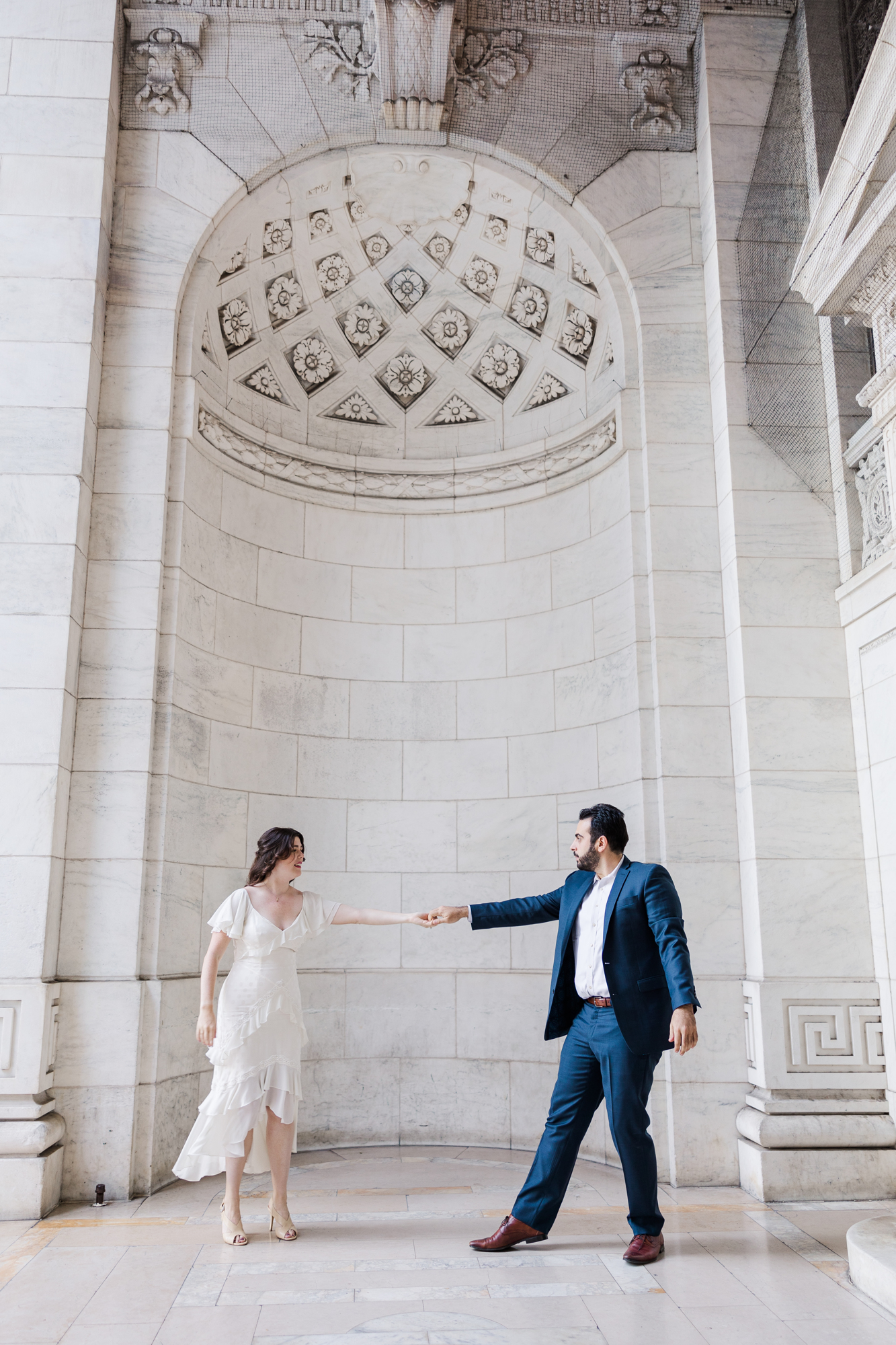 Dazzling NYPL and Bryant Park Engagement Photography