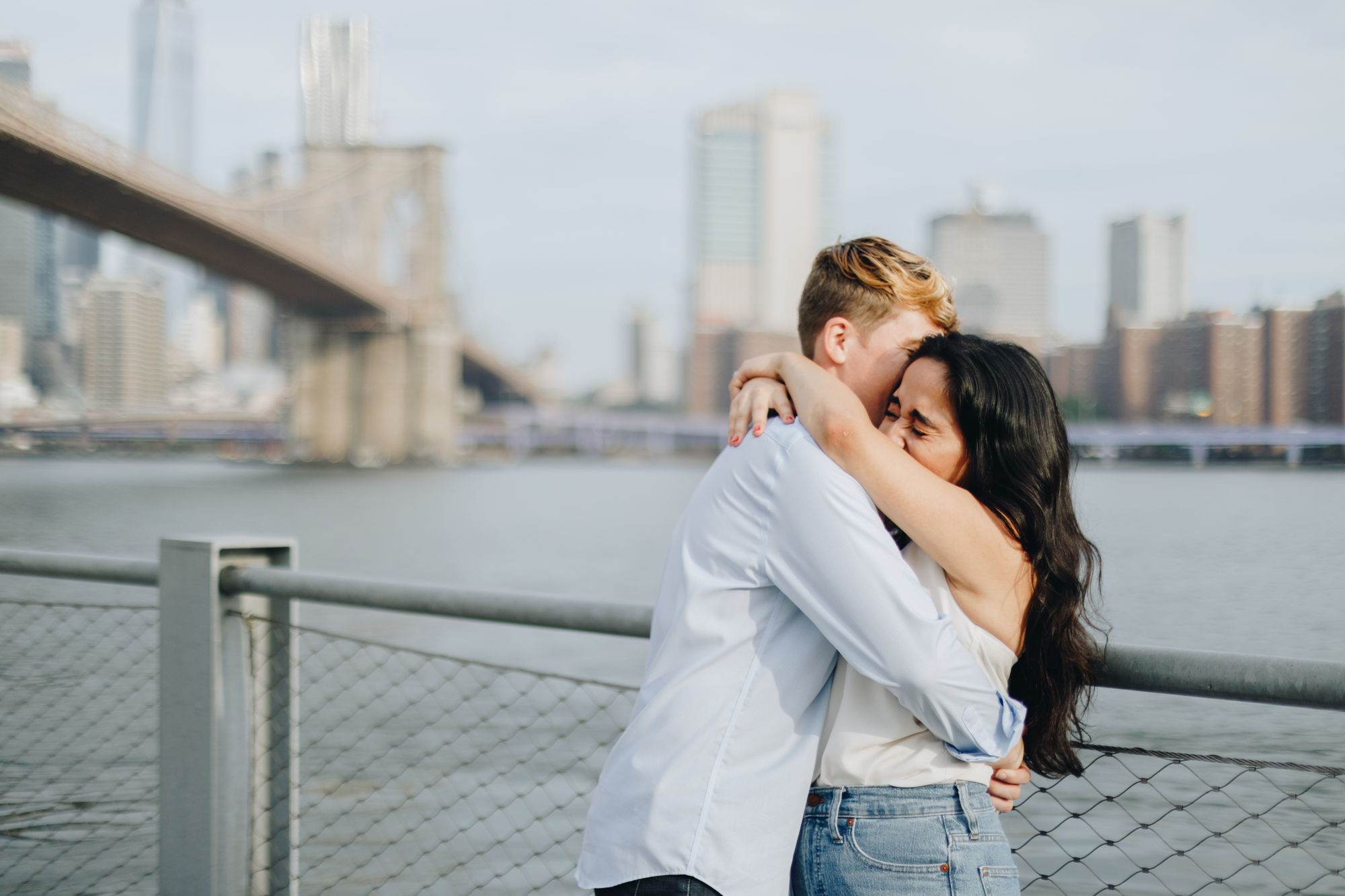 Brilliant Summertime Brooklyn Bridge Engagement Photos