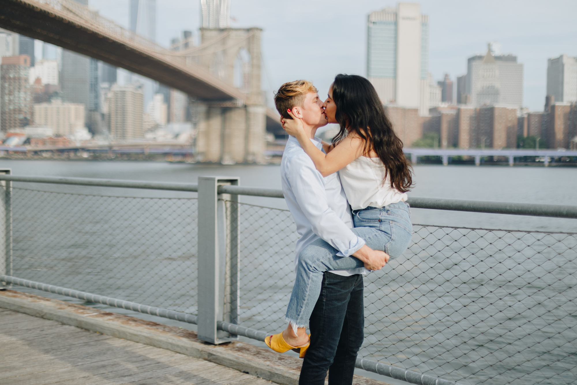 Radiant Summertime Brooklyn Bridge Engagement Photos