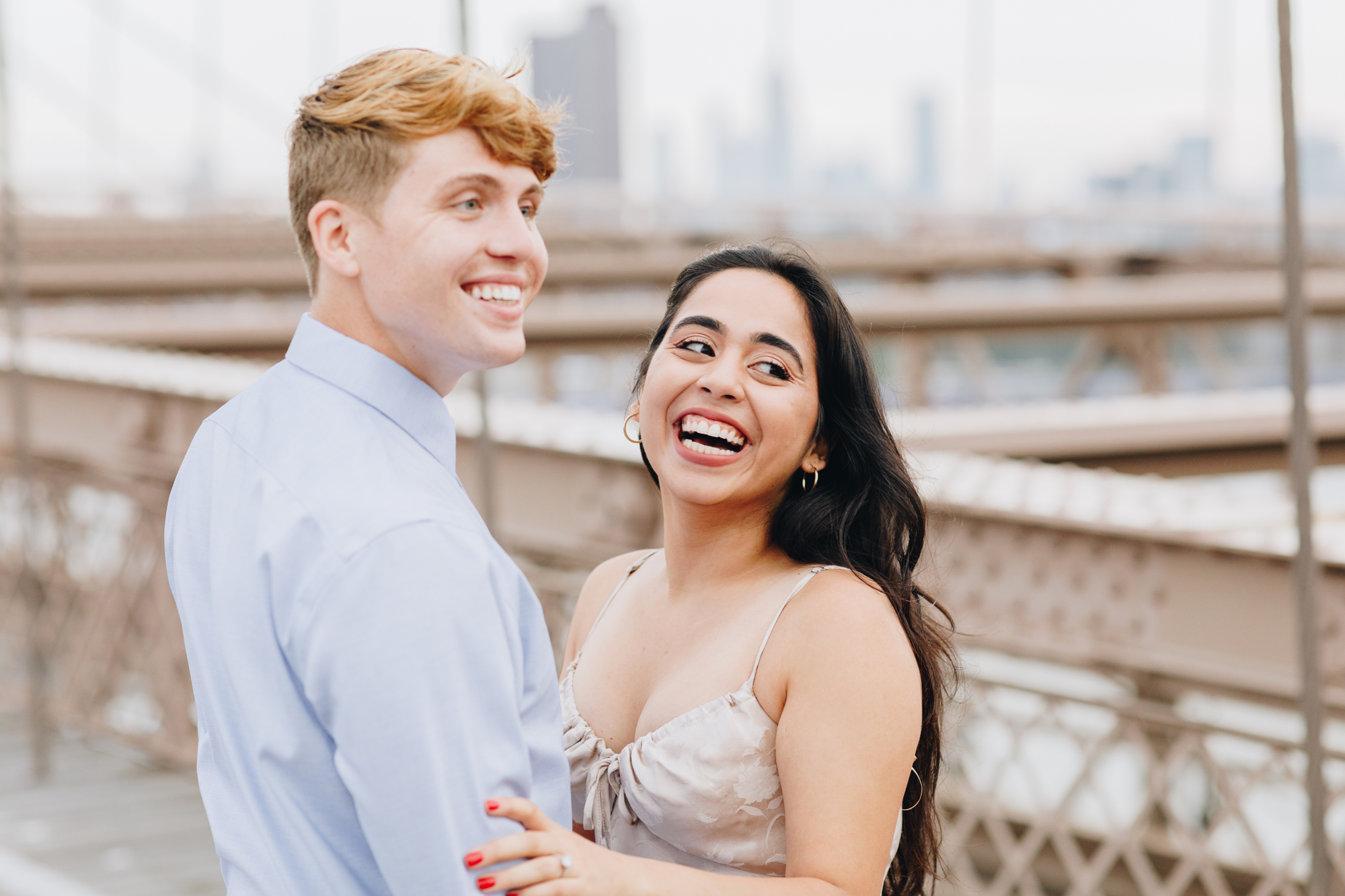 Lovely Summertime Brooklyn Bridge Engagement Photos
