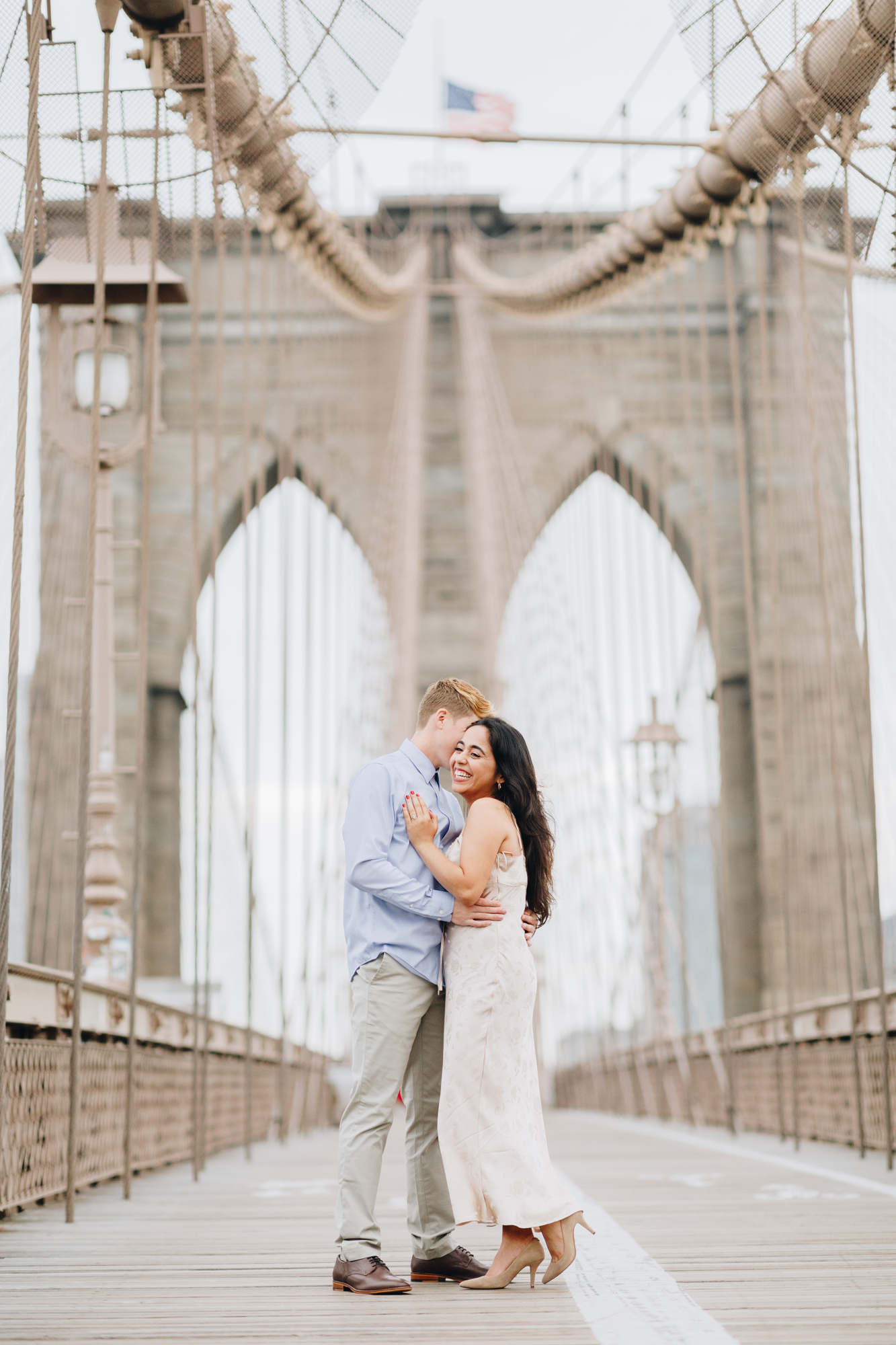 Adorable Summertime Brooklyn Bridge Engagement Photos