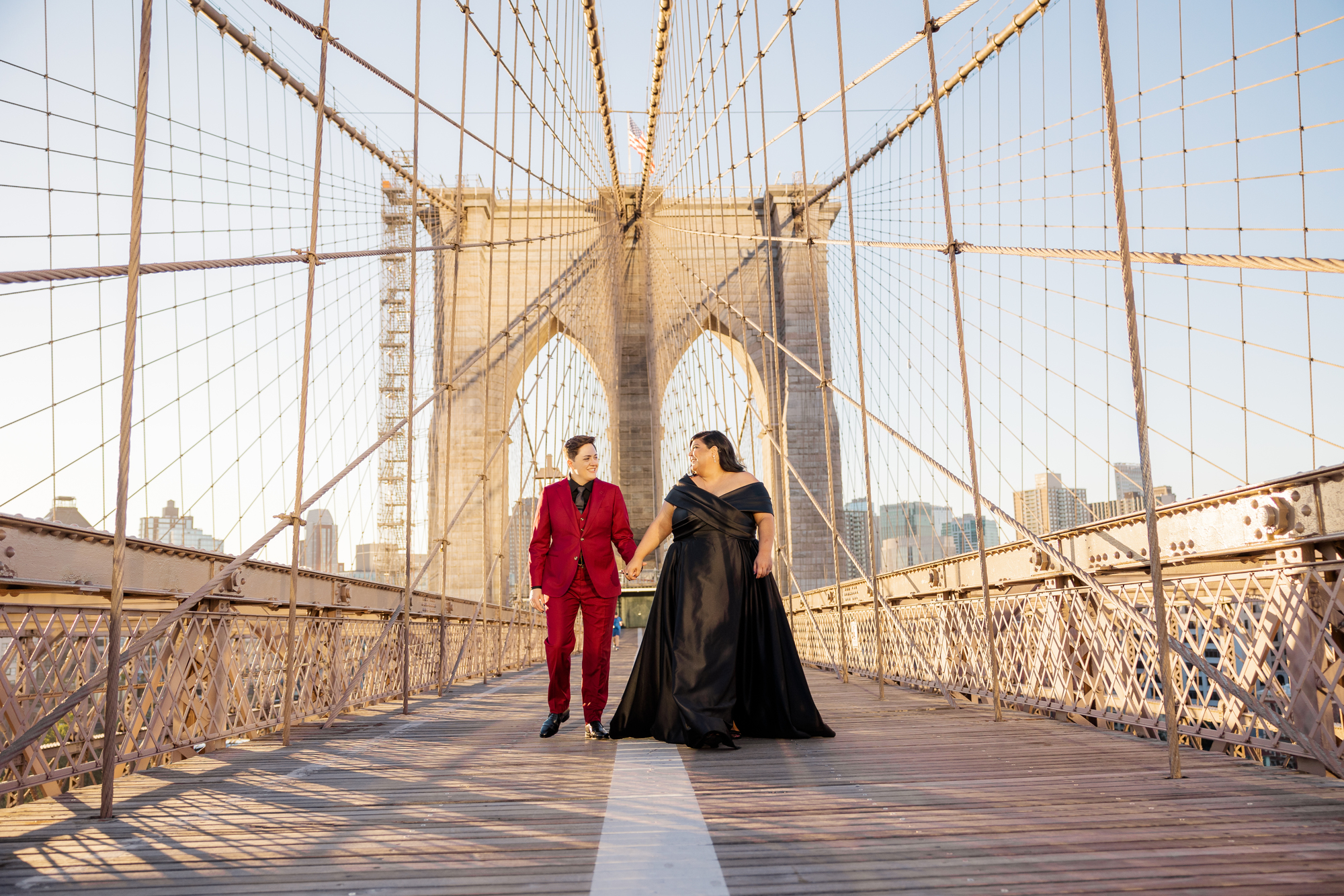 Memorable Morning Brooklyn Bridge Park Wedding Photos at Pebble Beach 