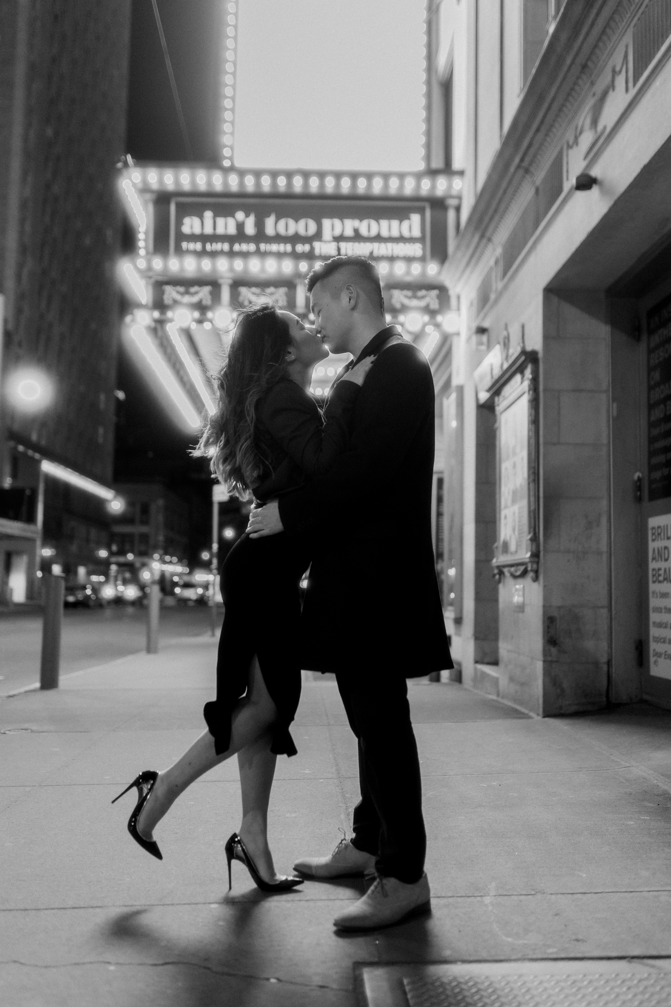 Special Nighttime Winter Engagement Photos in New York's Iconic Times Square