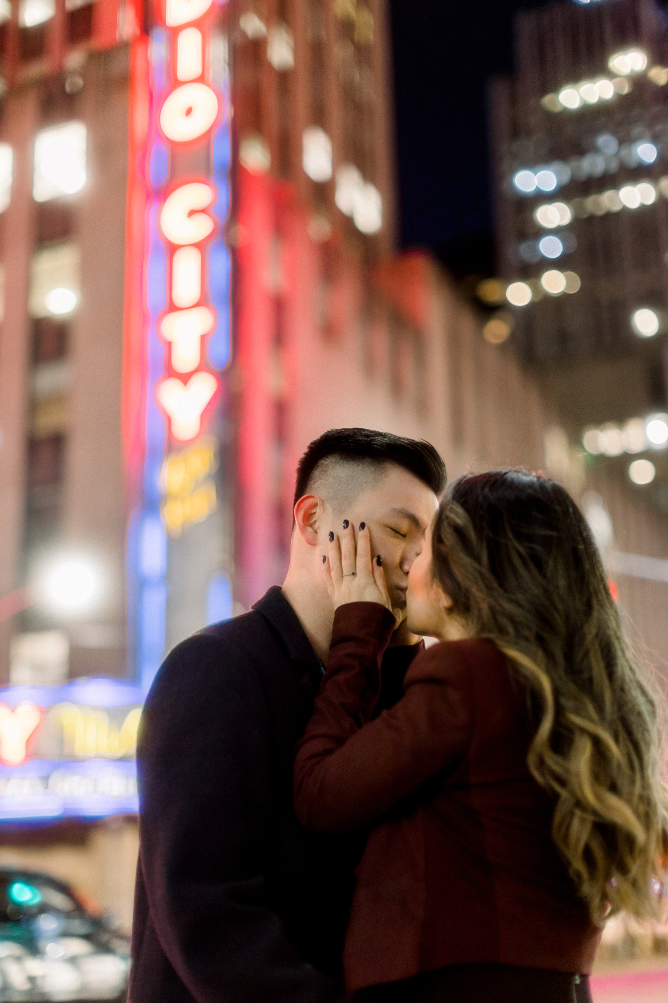 Special Iconic Winter Times Square Engagement Shoot  at Night