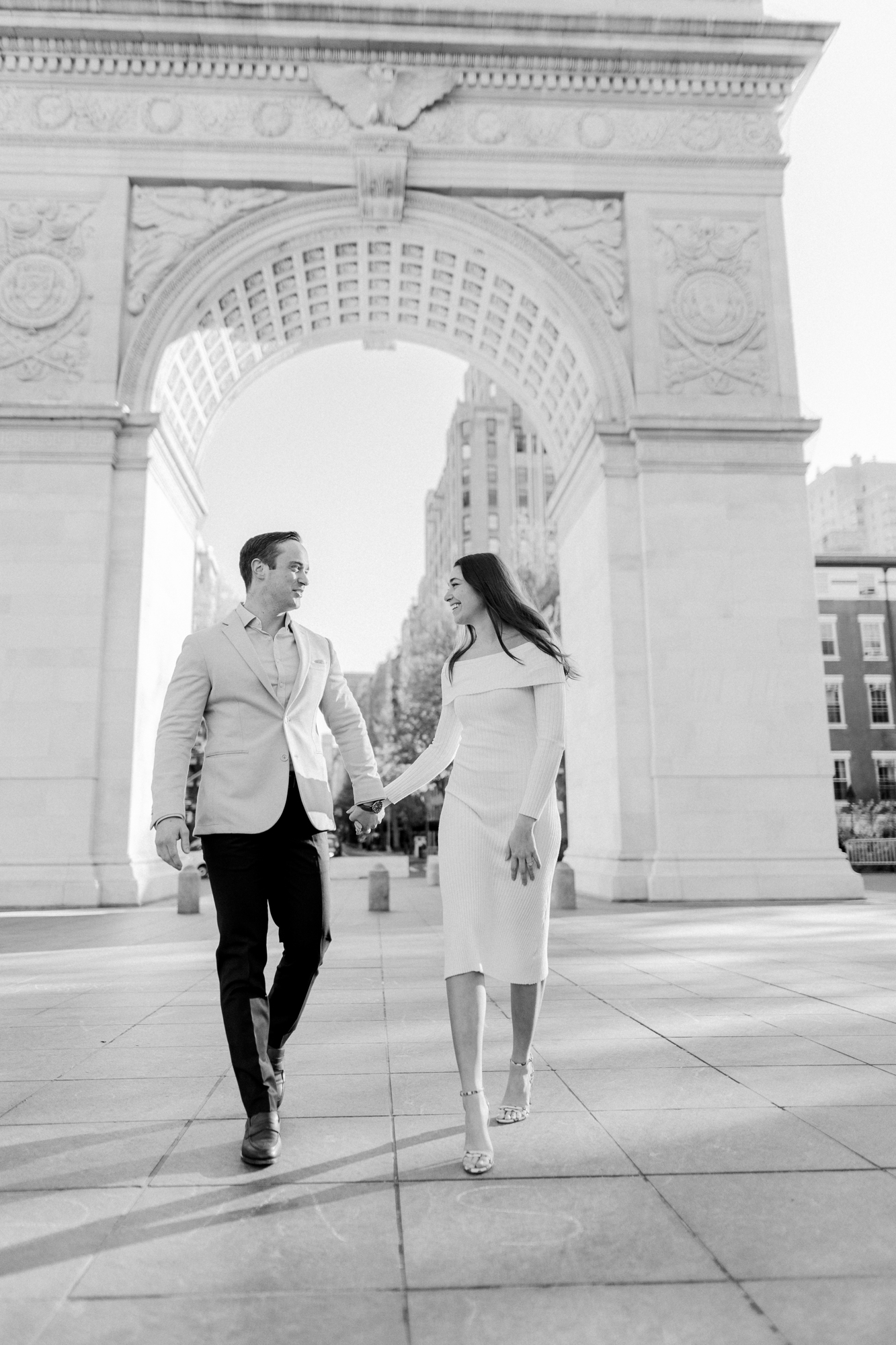 Elegant Spring Engagement Photos in Washington Square Park NYC