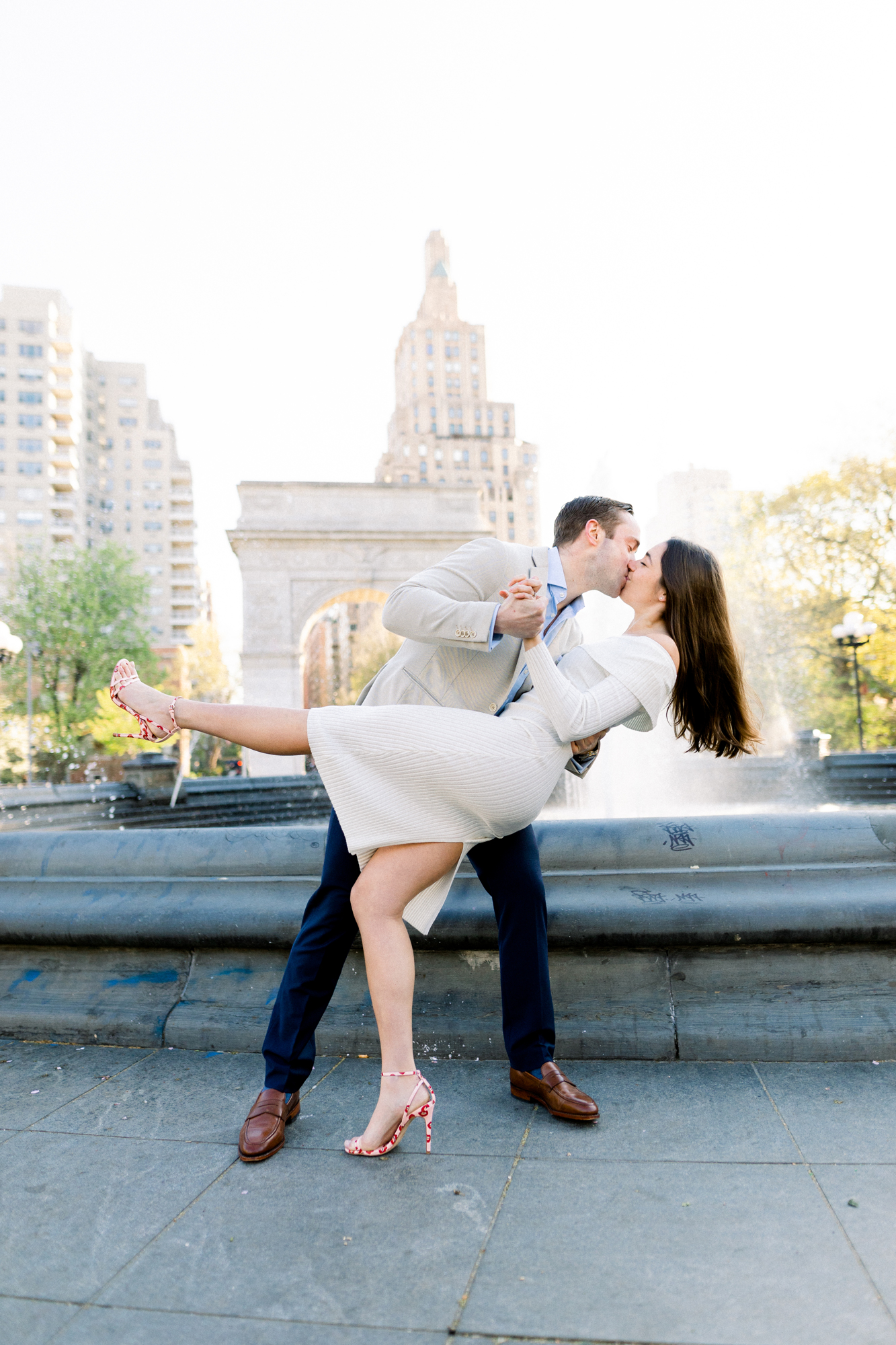 Stunning Spring Engagement Photos in Washington Square Park NYC