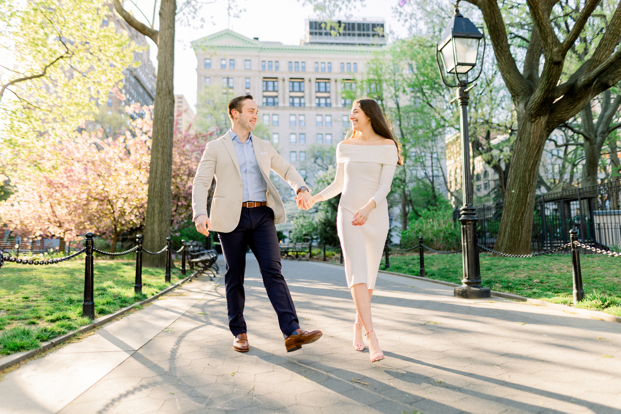 Gorgeous Spring Engagement Photos in Washington Square Park NYC