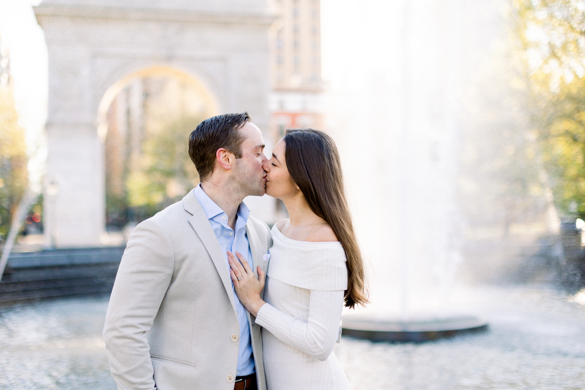 Romantic Spring Engagement Photos in Washington Square Park NYC