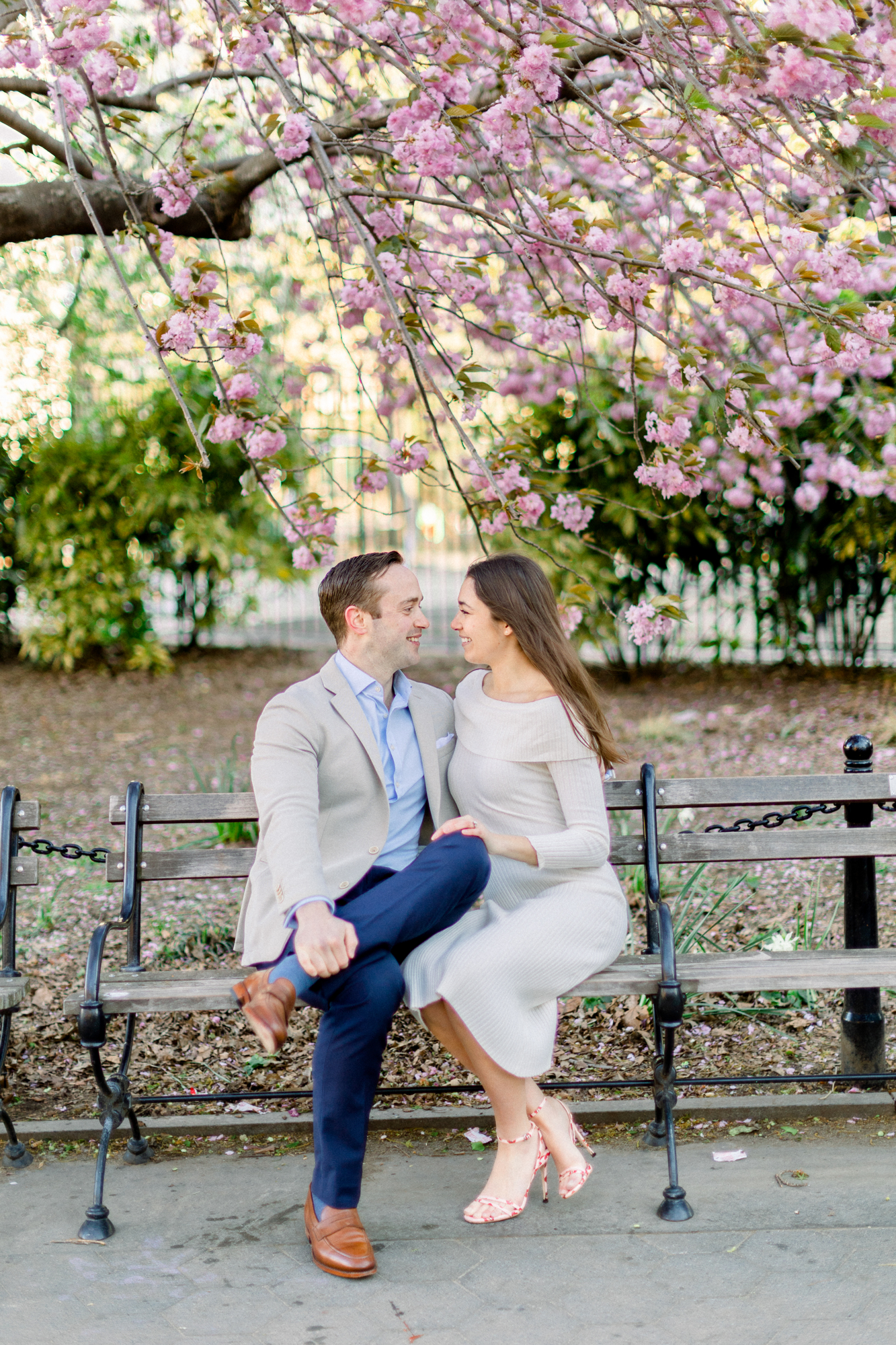 Beautiful Spring Engagement Photos in Washington Square Park NYC
