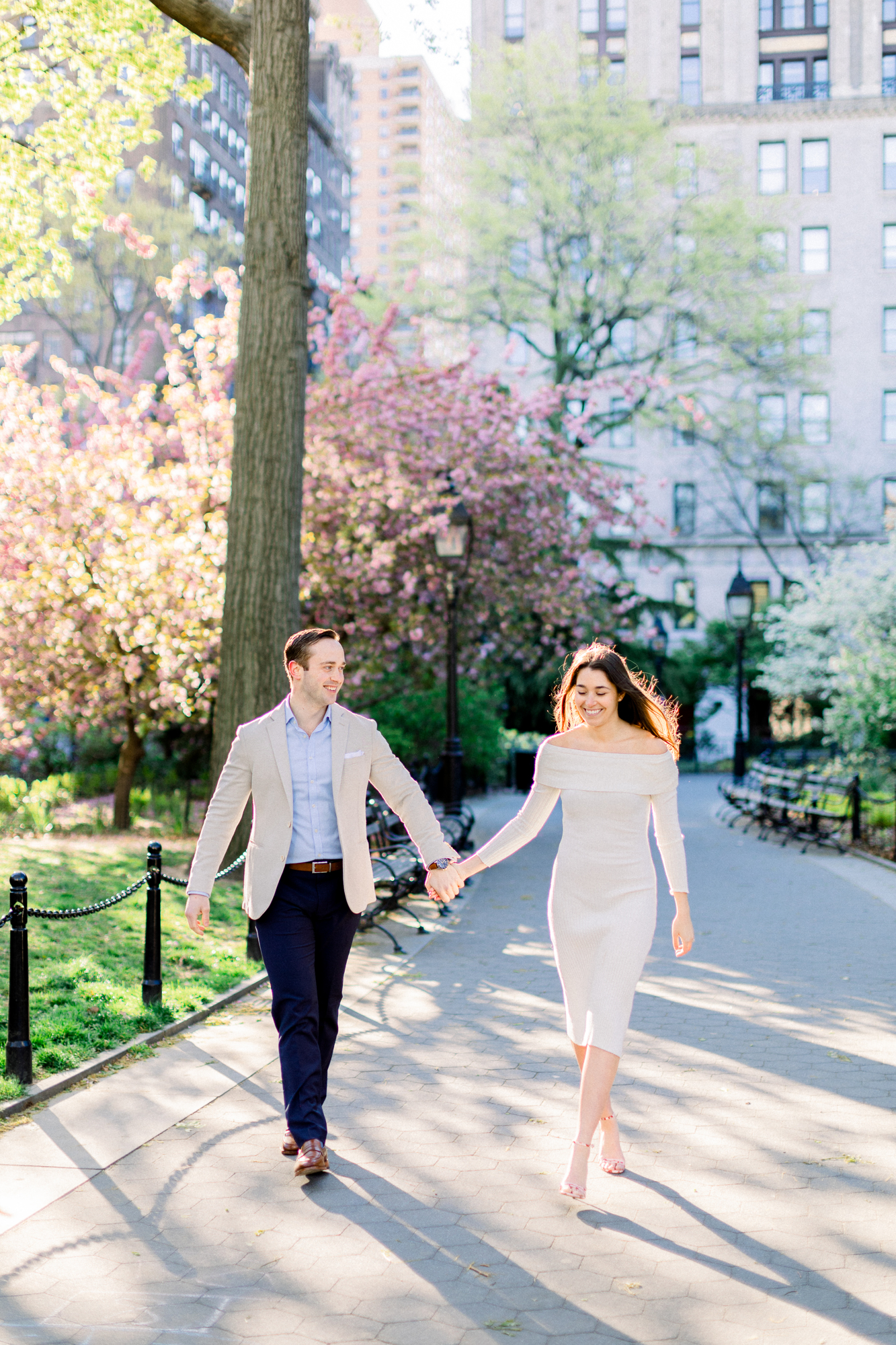 Radiant Spring Engagement Photos in Washington Square Park NYC