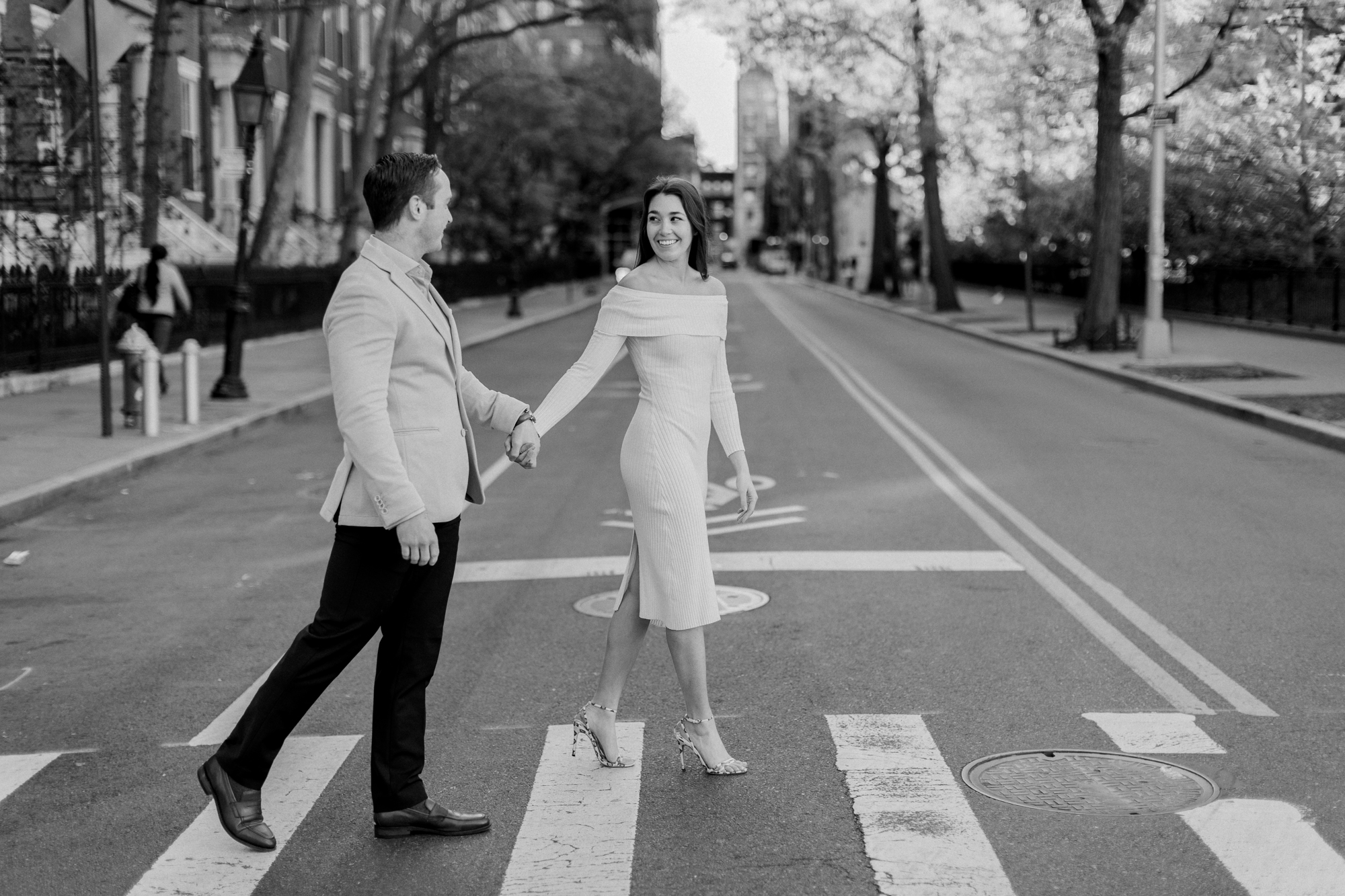 Lovely Spring Engagement Photos in Washington Square Park NYC