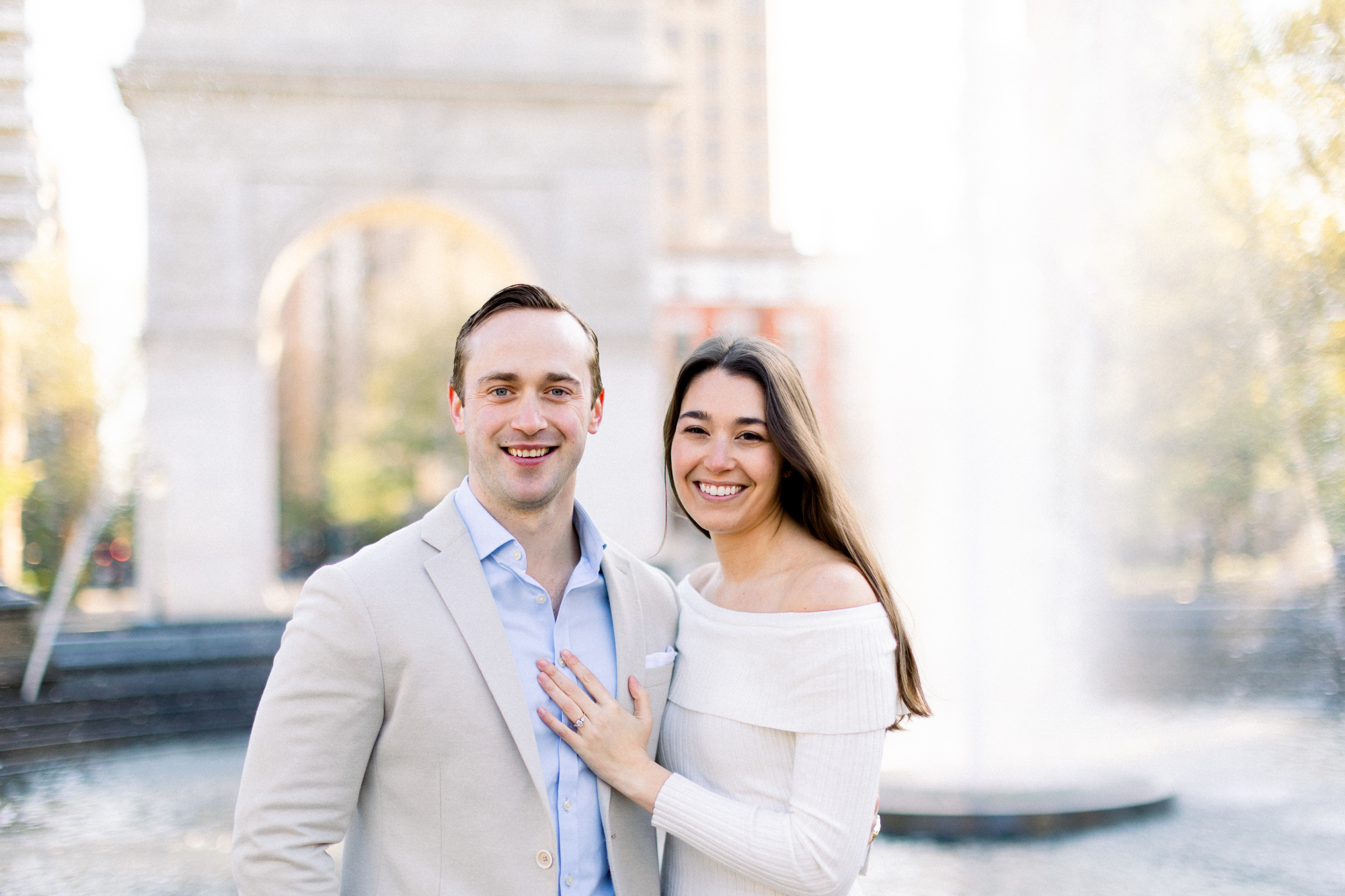 Glowing Spring Engagement Photos in Washington Square Park NYC
