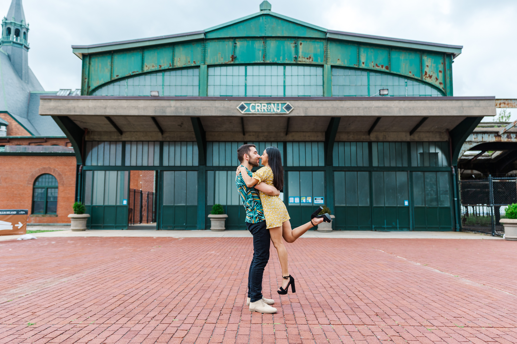 Brilliant Overcast Liberty State Park Engagement Photography