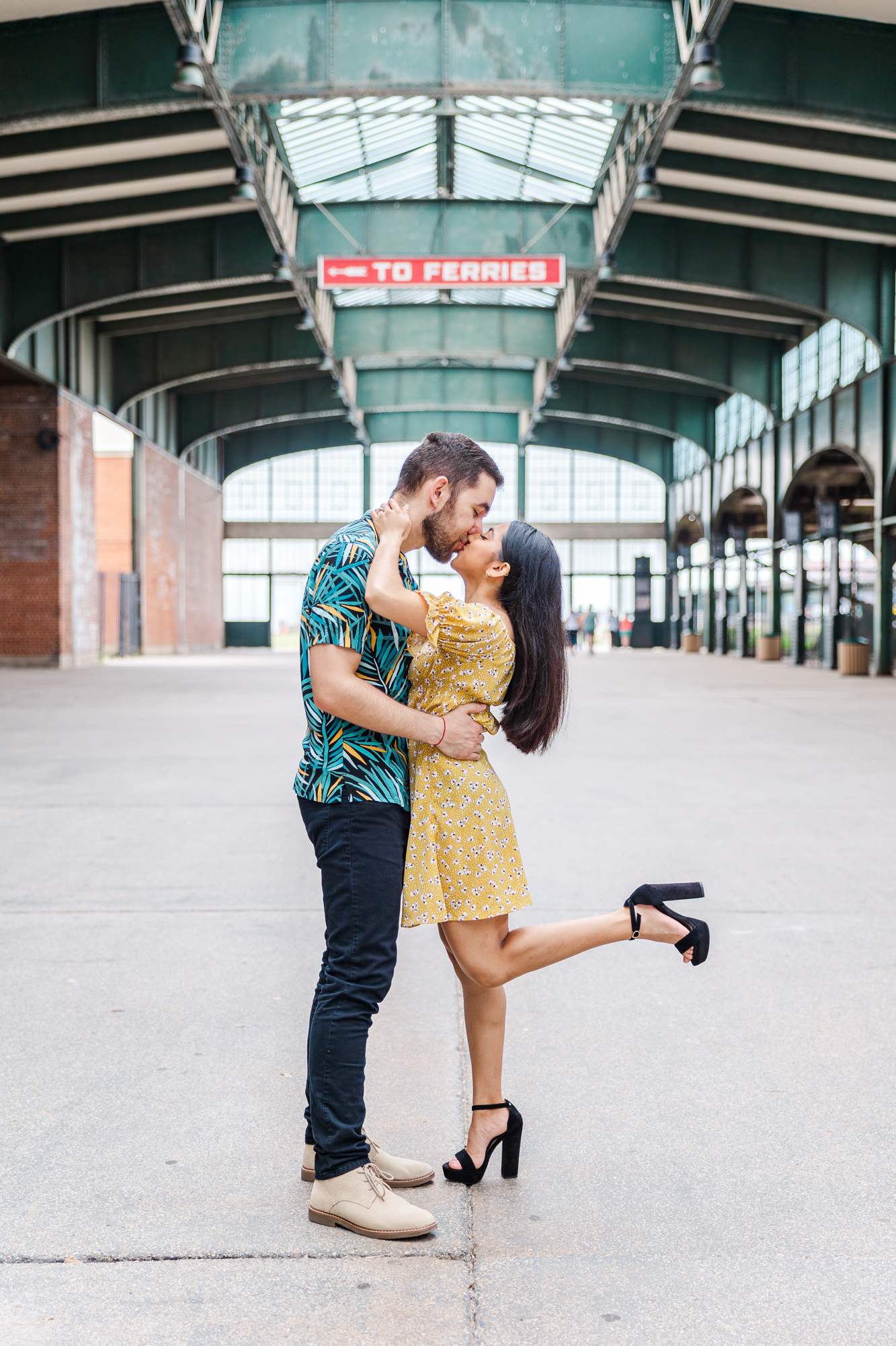 Stunning Overcast Liberty State Park Engagement Photography
