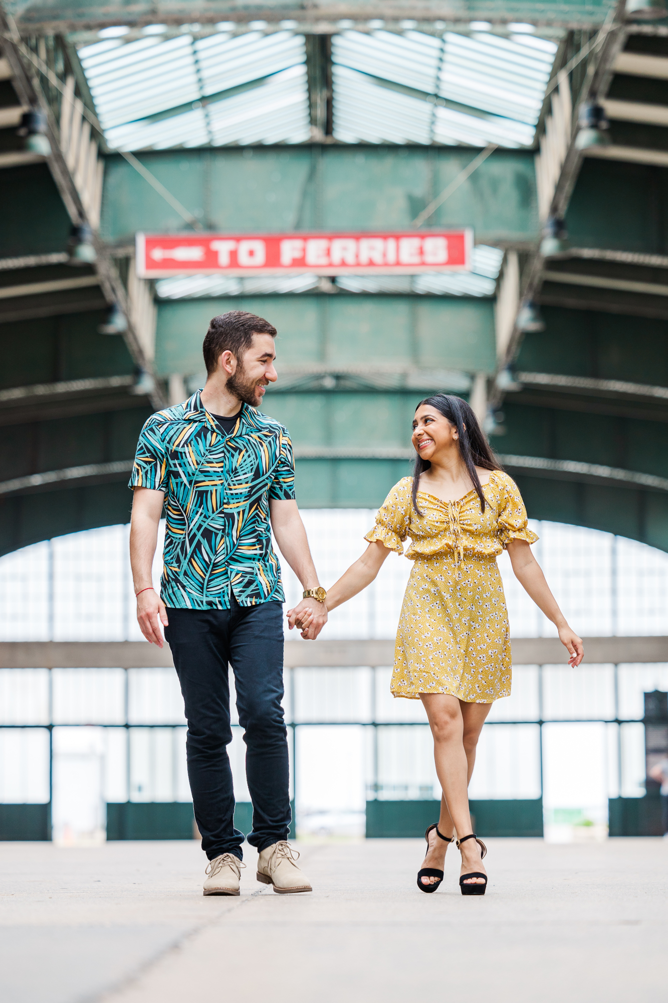 Gorgeous Overcast Liberty State Park Engagement Photography