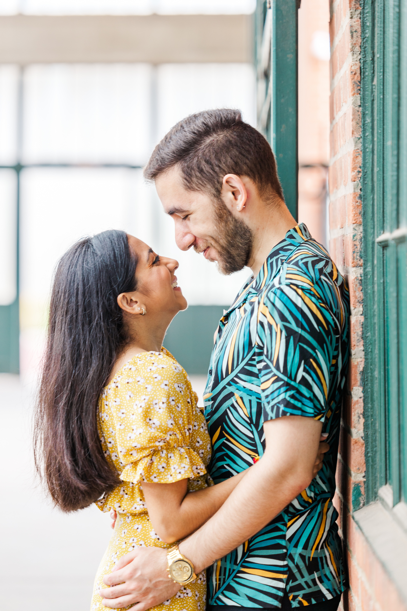 Vibrant Overcast Liberty State Park Engagement Photography