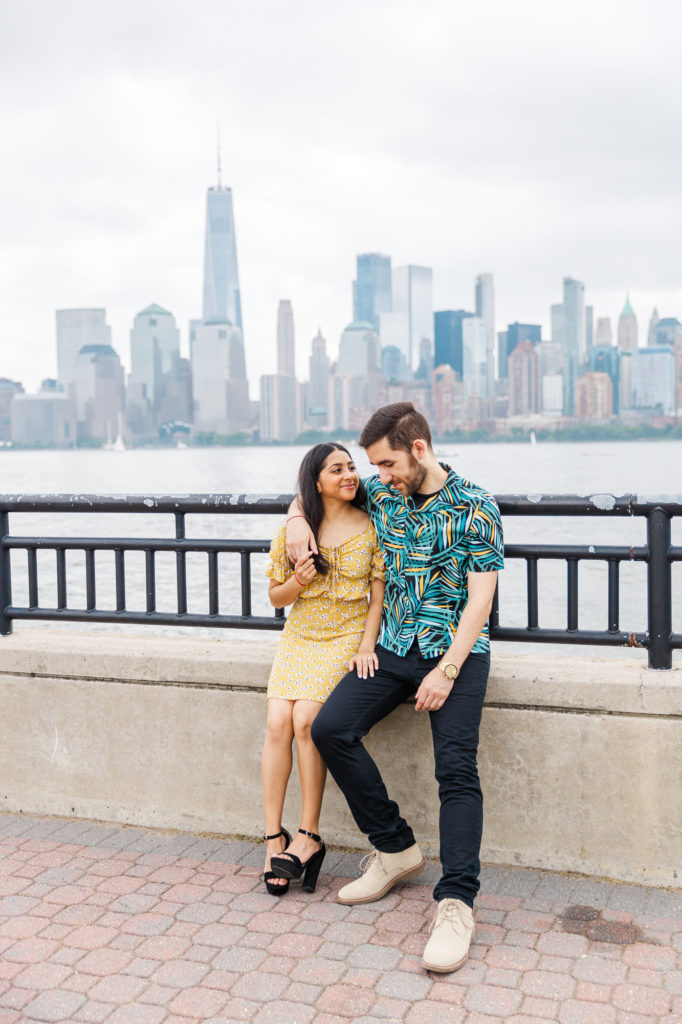 Liberty State Park Engagement Photos - Beautiful Cloudy Day