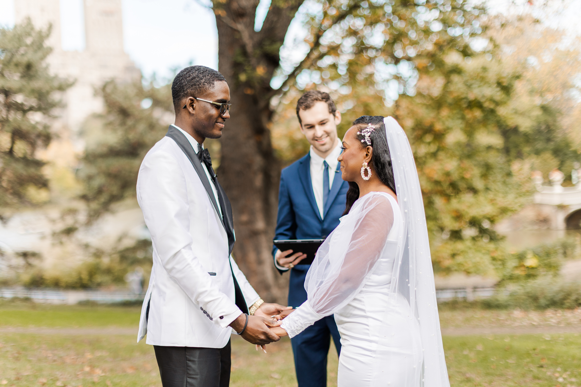 Spectacular Central Park Wedding Photos on Cherry Hill in Fall