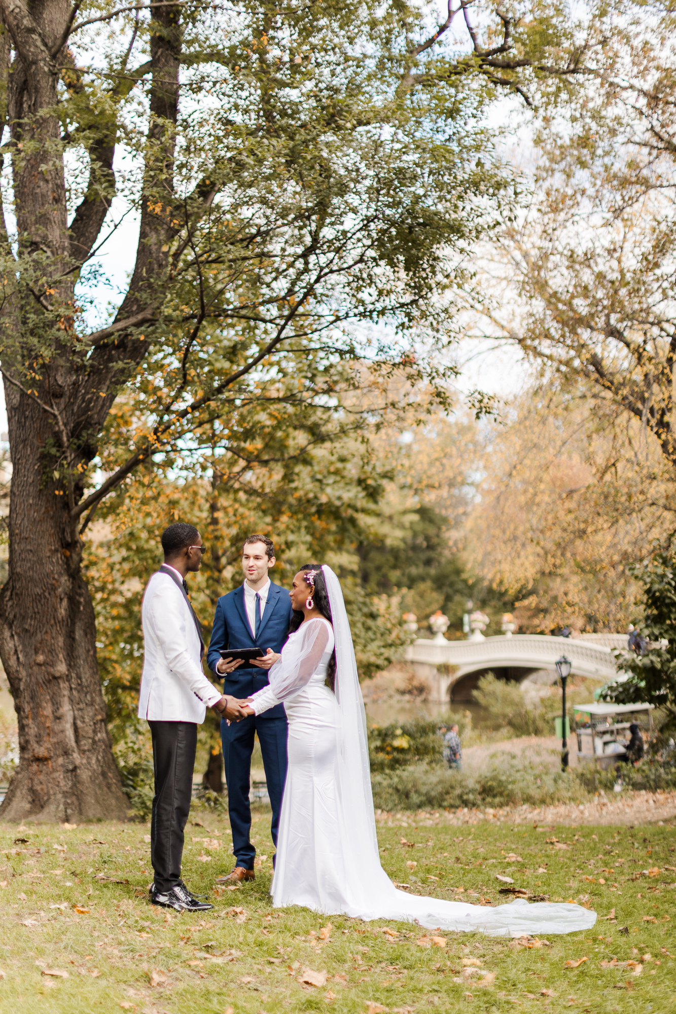 Memorable Central Park Wedding Photos on Cherry Hill in Fall