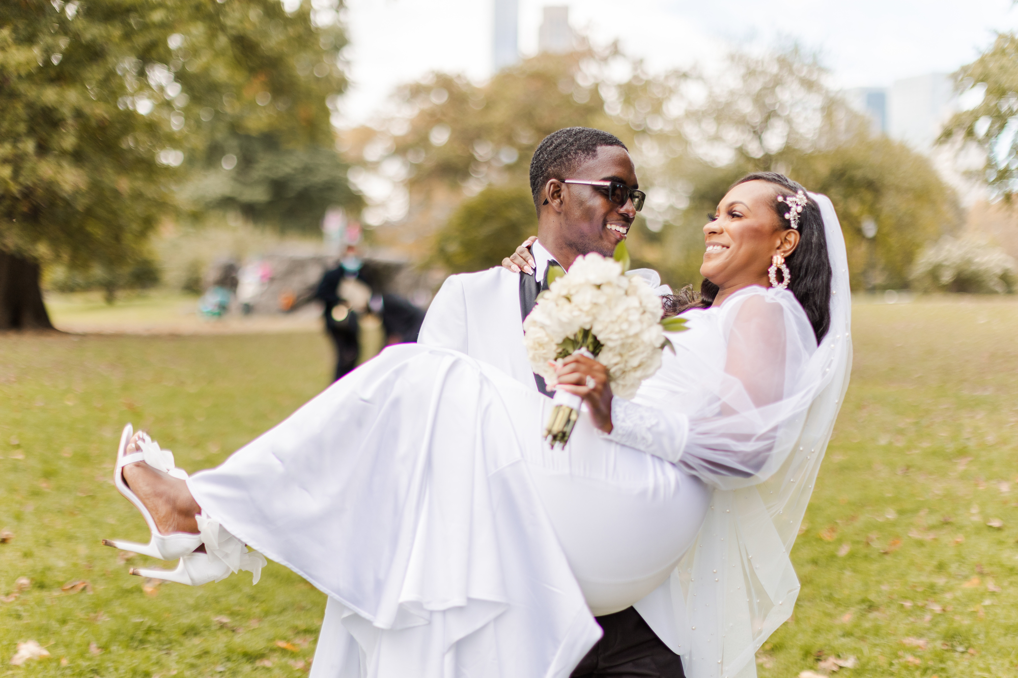 Breathtaking Central Park Wedding Photos on Cherry Hill in Fall