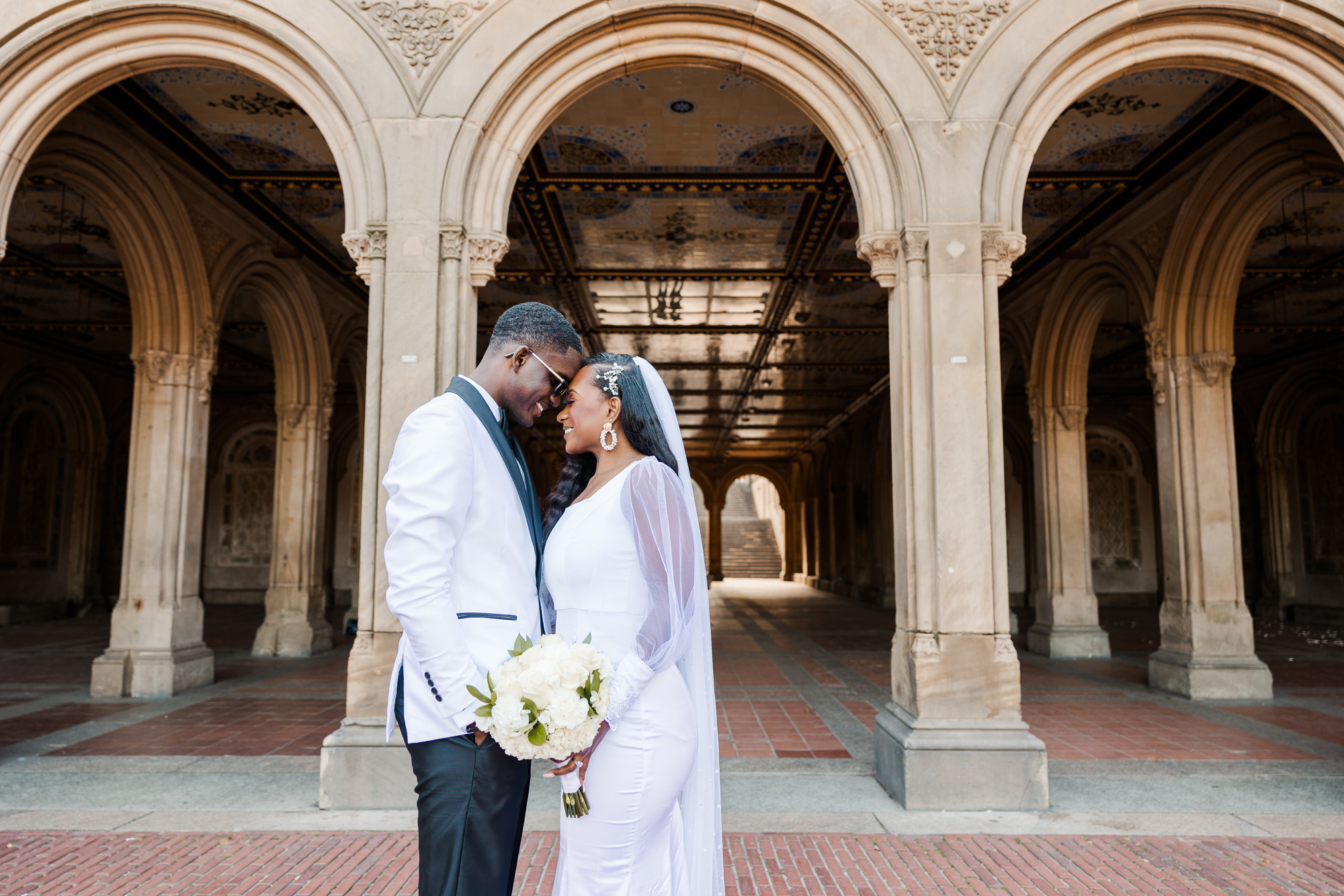 Lovely Central Park Wedding Photos on Cherry Hill in Fall