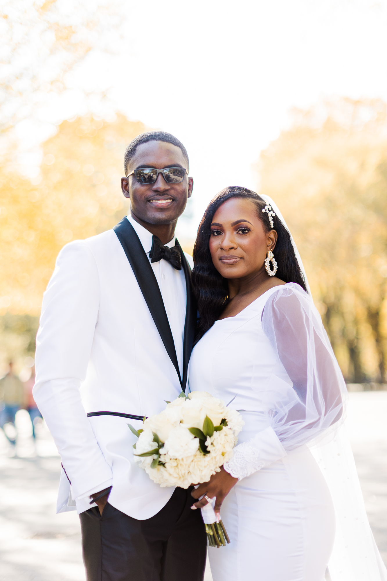 Dazzling Central Park Wedding Photos on Cherry Hill in Fall