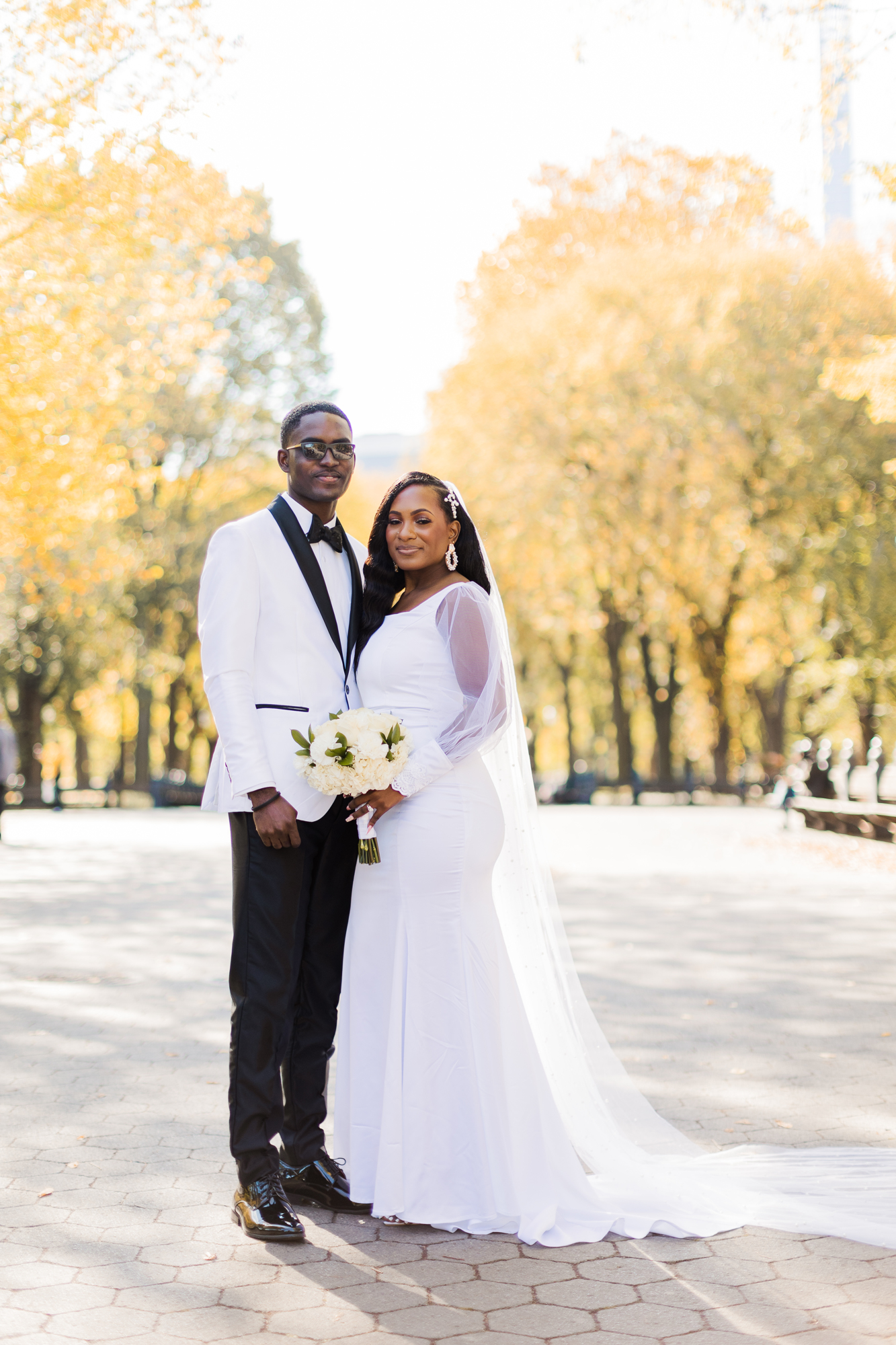 Perfect Central Park Wedding Photos on Cherry Hill in Fall