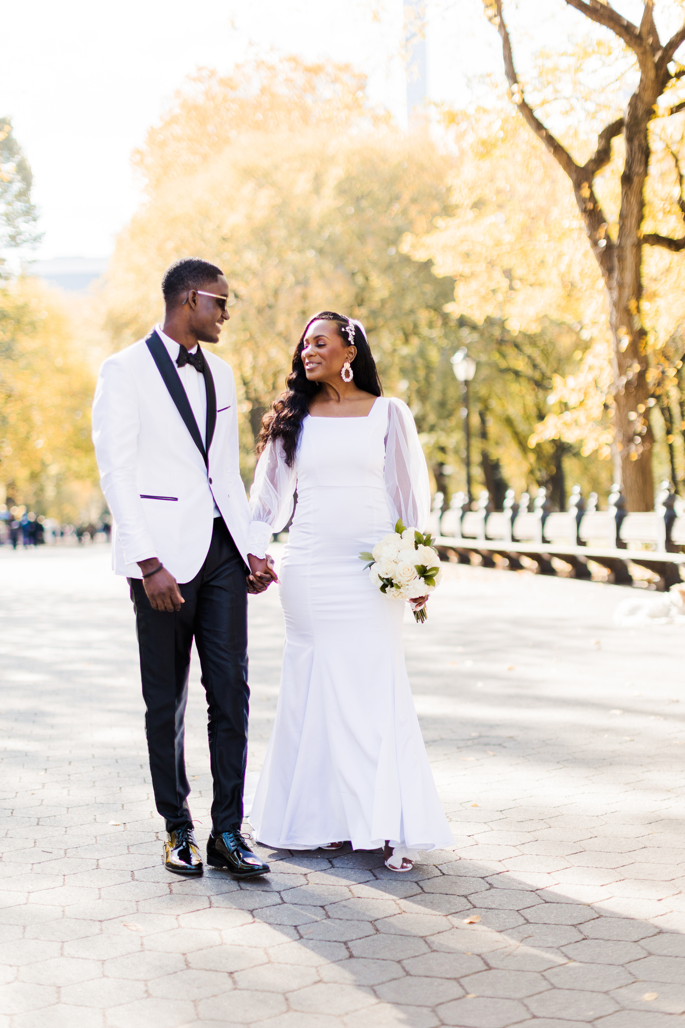 Special Central Park Wedding Photos on Cherry Hill in Fall