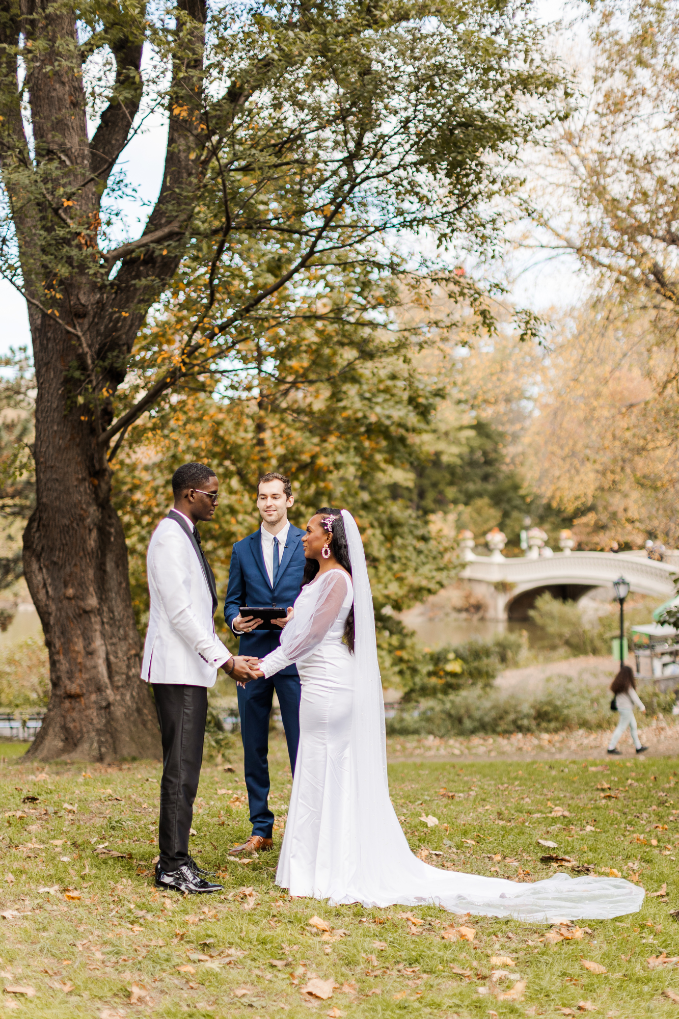 Idyllic Central Park Wedding Photos on Cherry Hill in Fall
