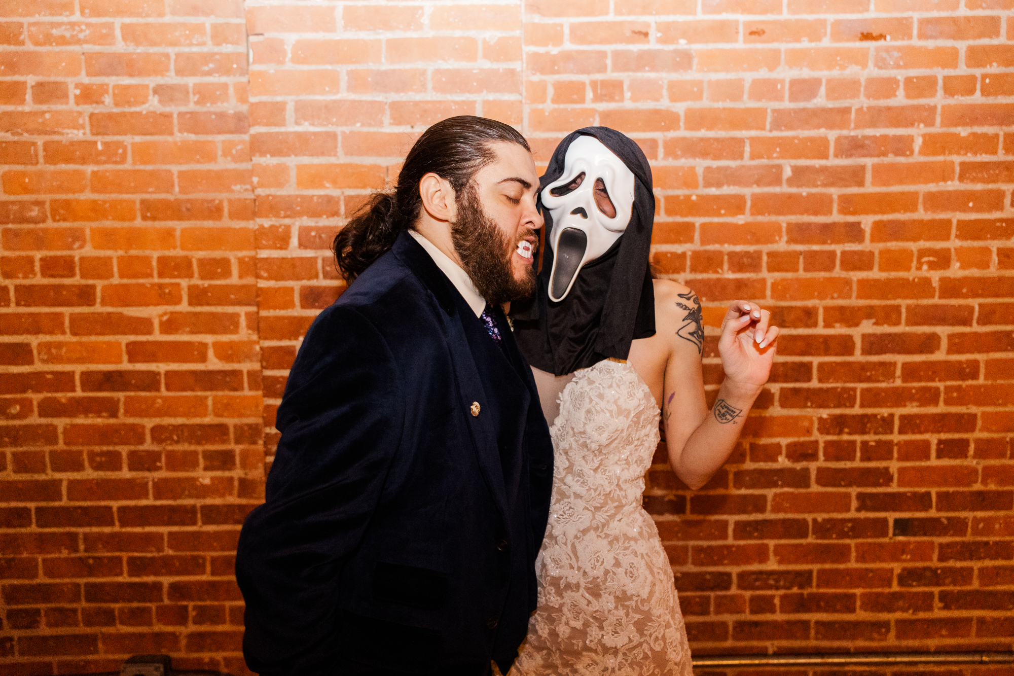 Exciting Halloween Themed Loft Wedding Photos in DUMBO