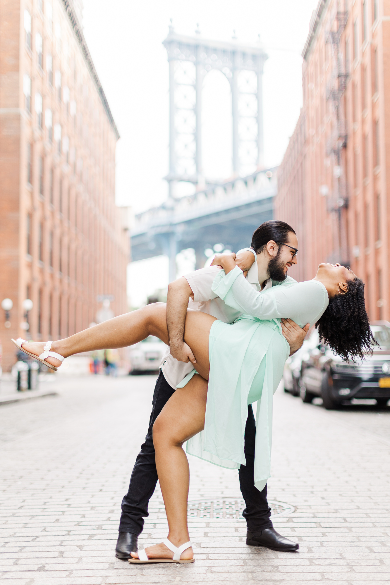 Sweet Engagement Shoot on the Brooklyn Bridge