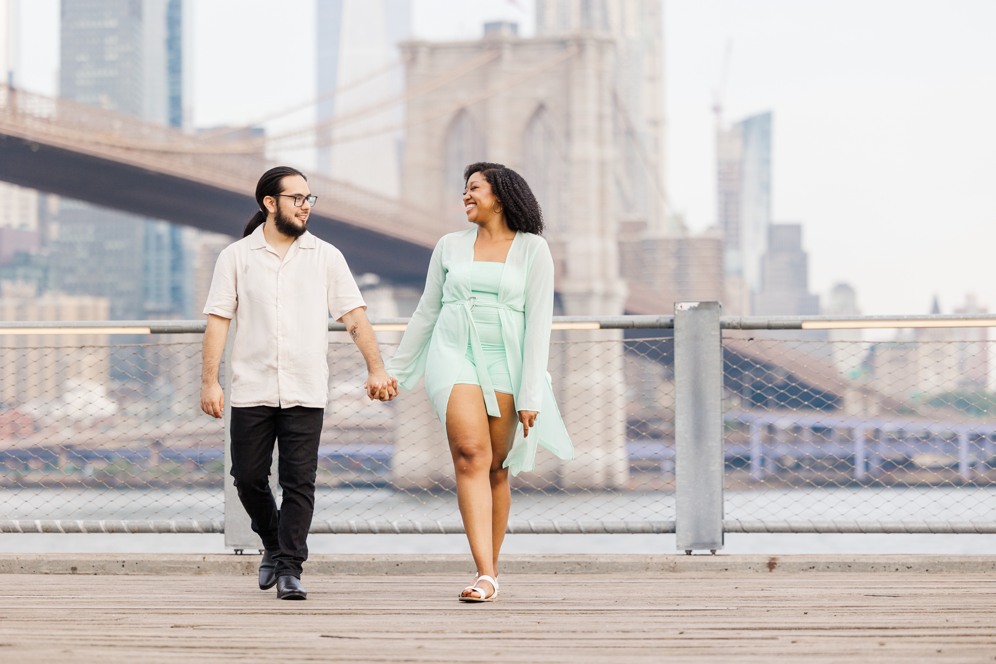 Whimsical Engagement Shoot on the Brooklyn Bridge